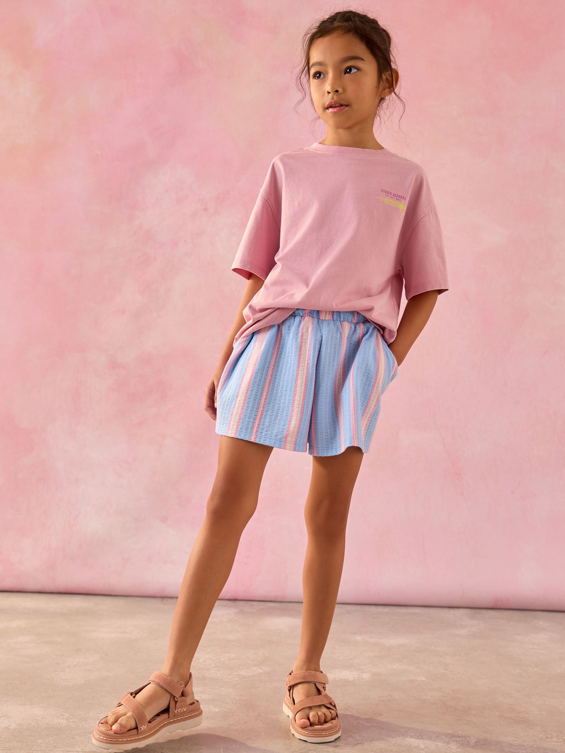 100% Cotton Pull On Textured Shorts (3-16yrs)