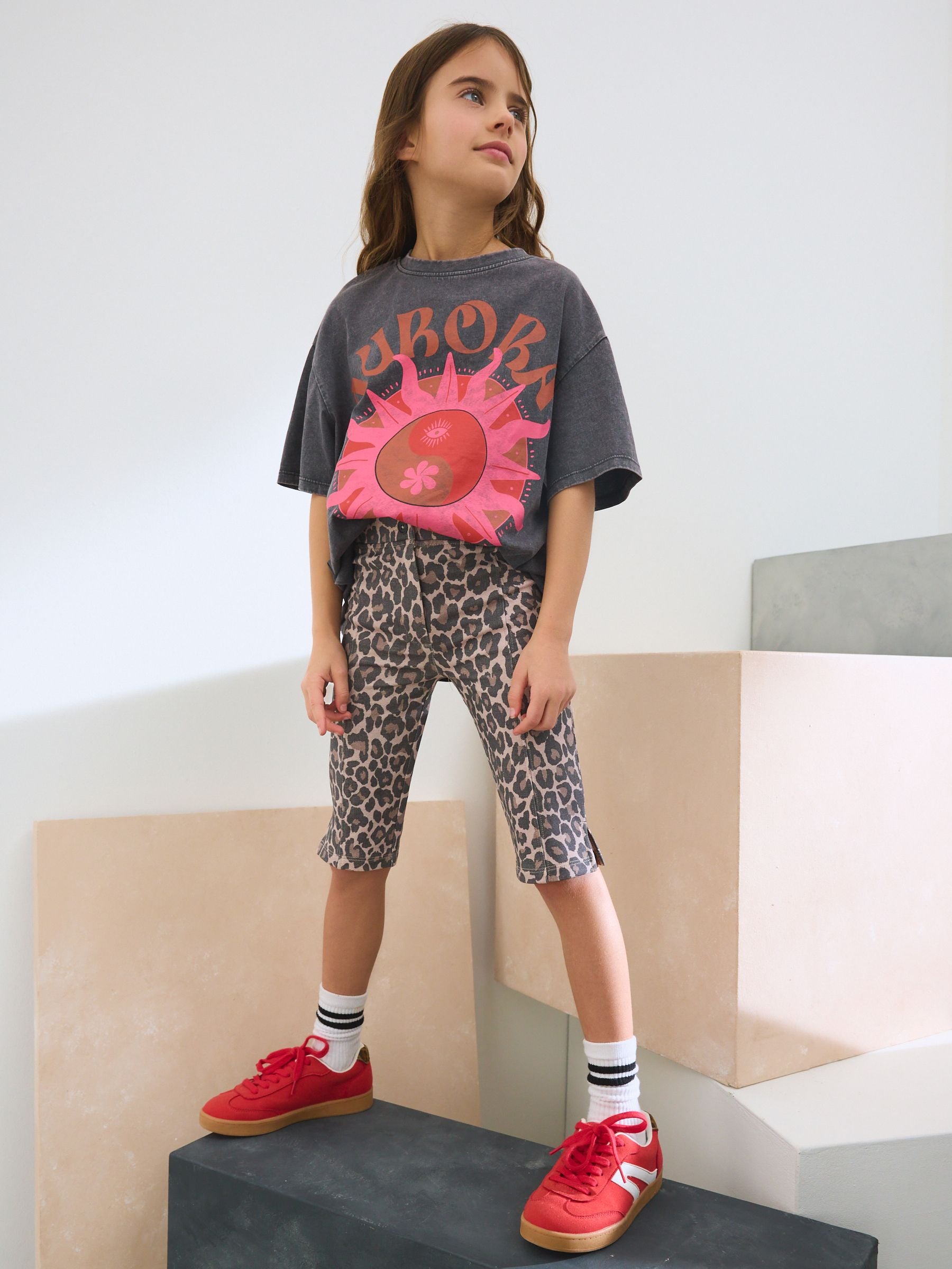 Animal Print Capri Cropped Leggings (3-16yrs)