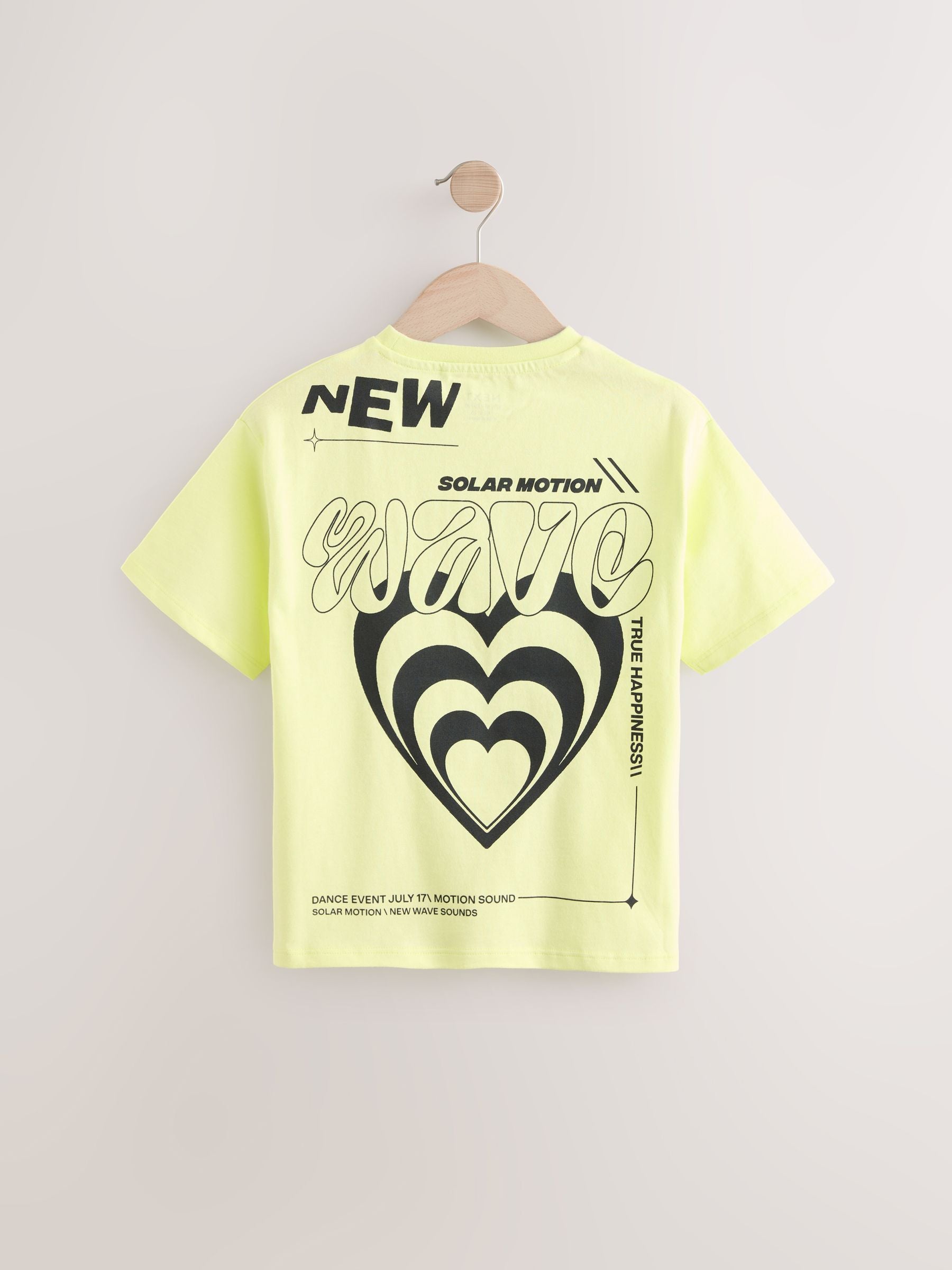 Lime Green Oversized Graphic Print T-Shirt (3-16yrs)