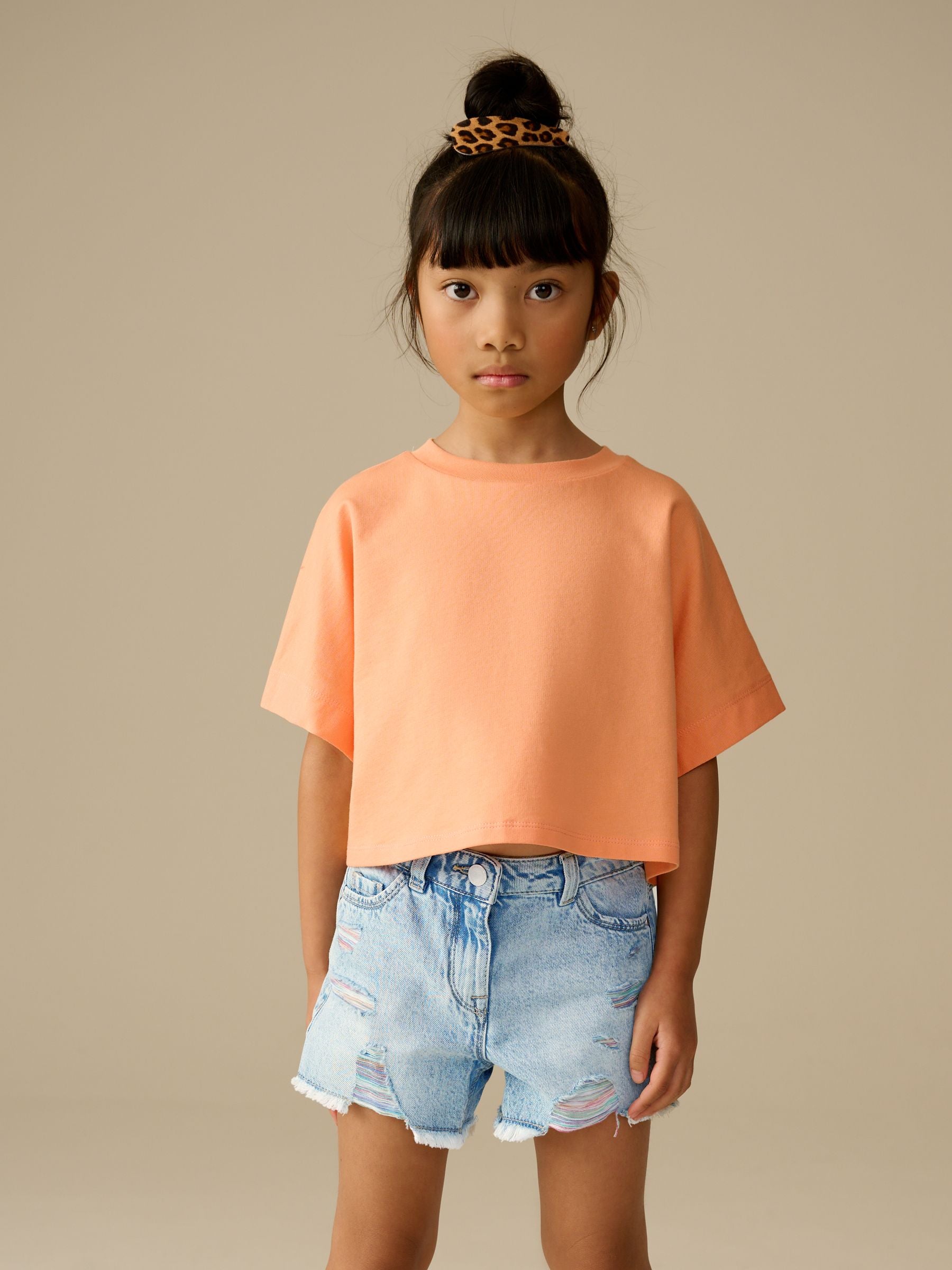 Rainbow 100% Cotton Frayed Edge Distressed Shorts (3-16yrs)