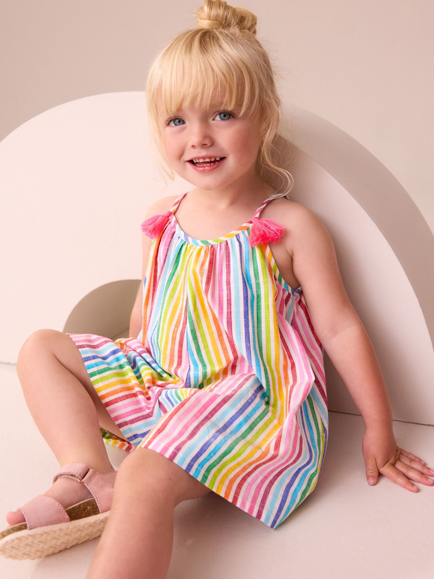 Rainbow Stripe 100% Cotton Playsuit (3mths-10yrs)