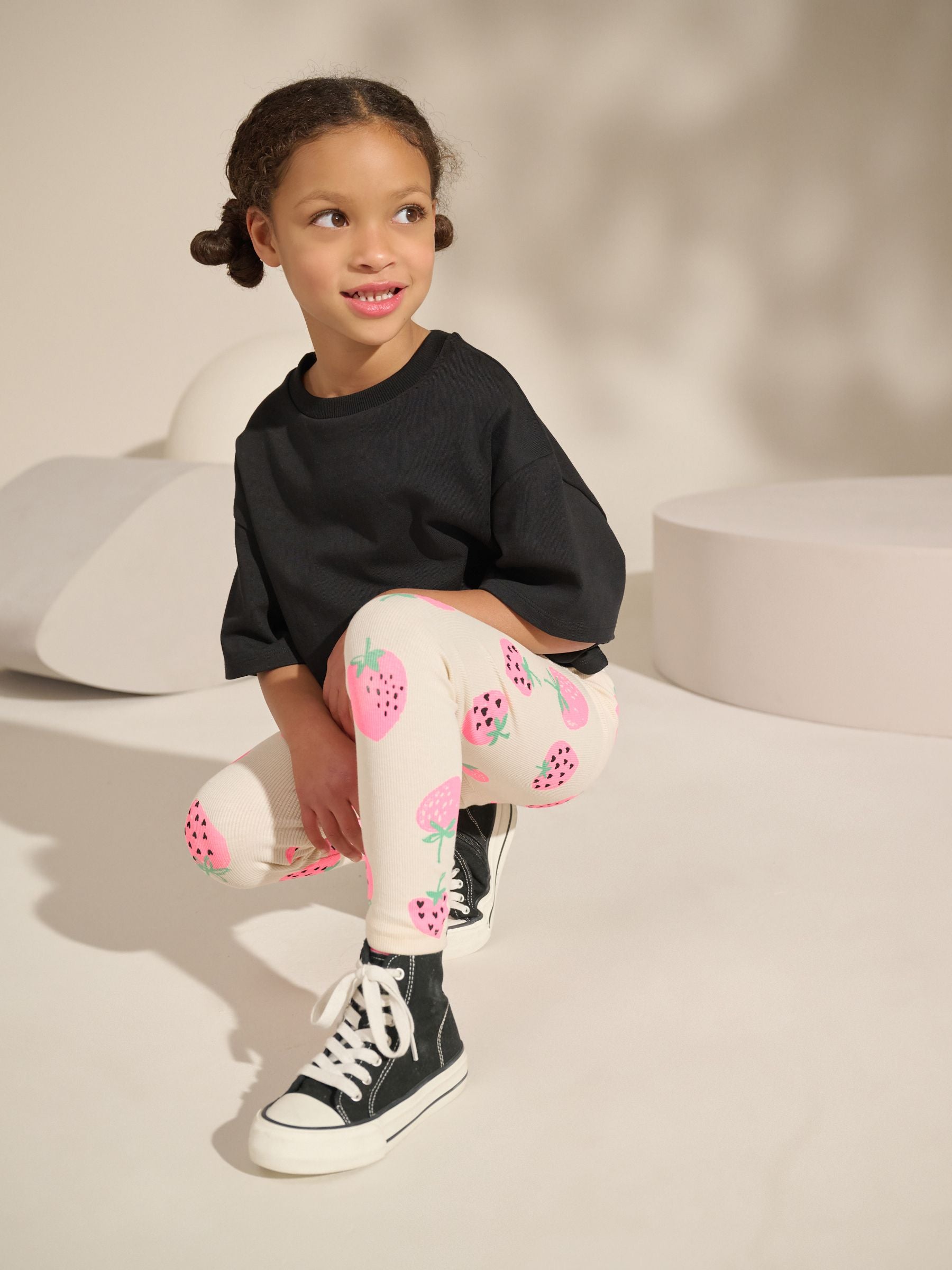 Yellow Strawberry Rib Leggings (3-16yrs)