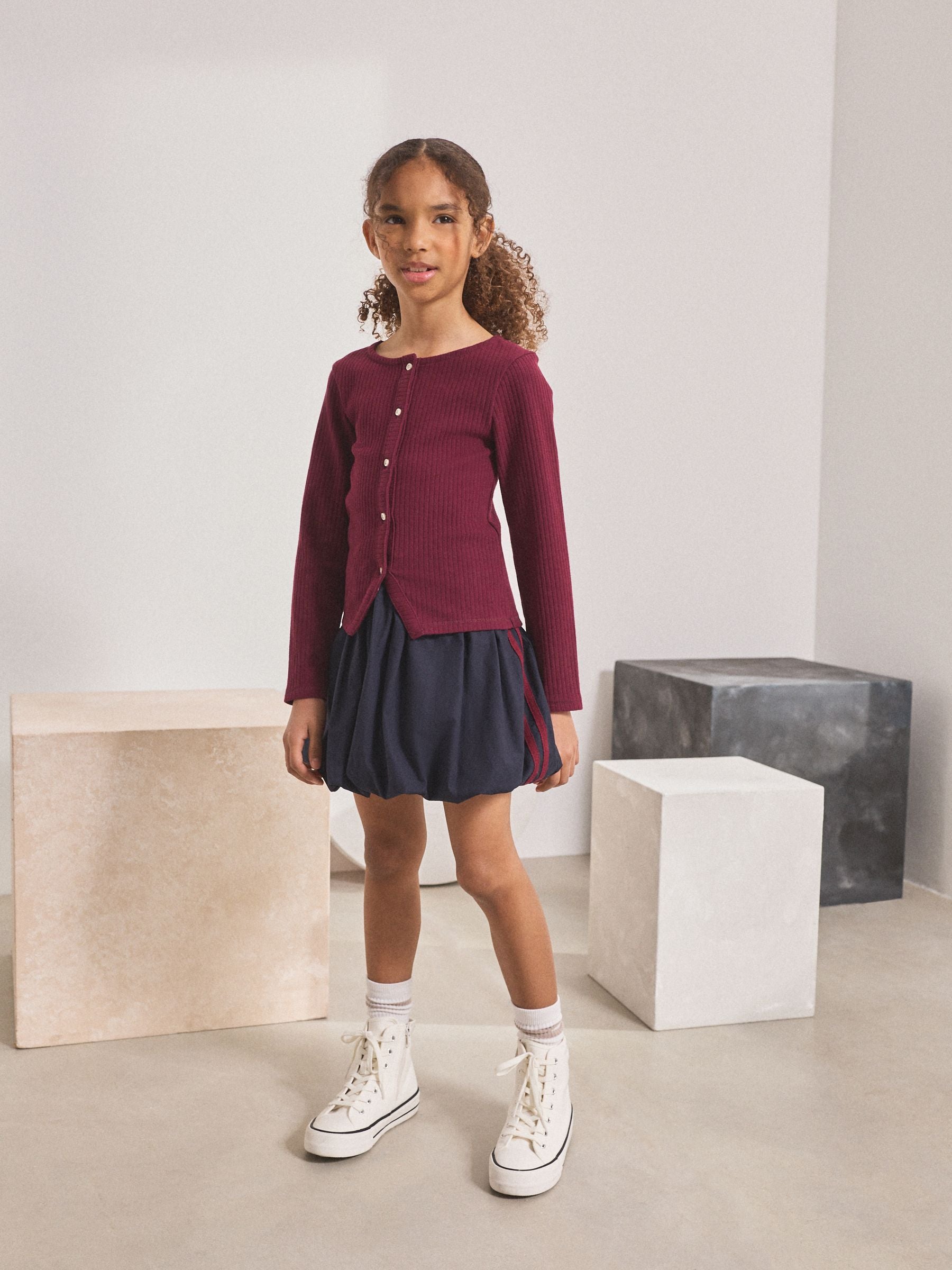 Navy Bubble Cargo Skirt (3-16yrs)