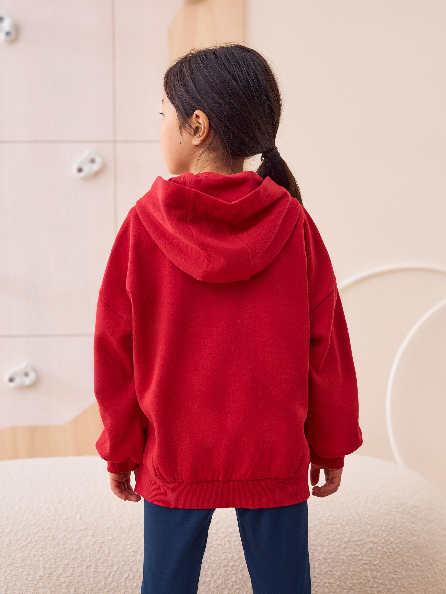 Red Cotton Rich Zip Through Sports Hoodie (3-16yrs)