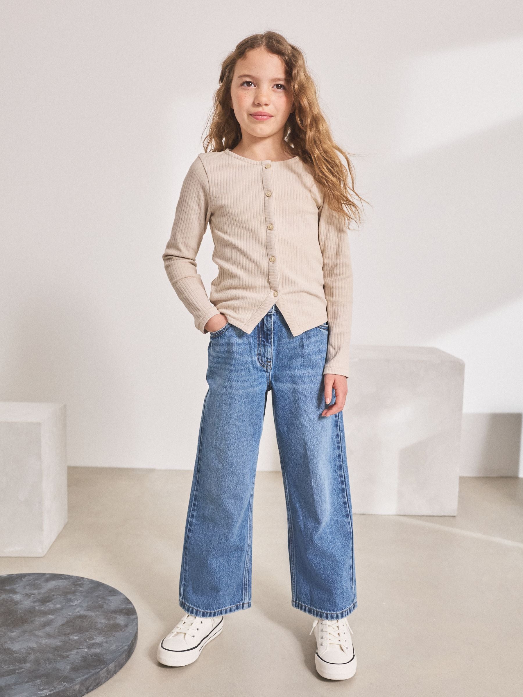 Mid Denim Blue Wide Leg Jeans (3-16yrs)