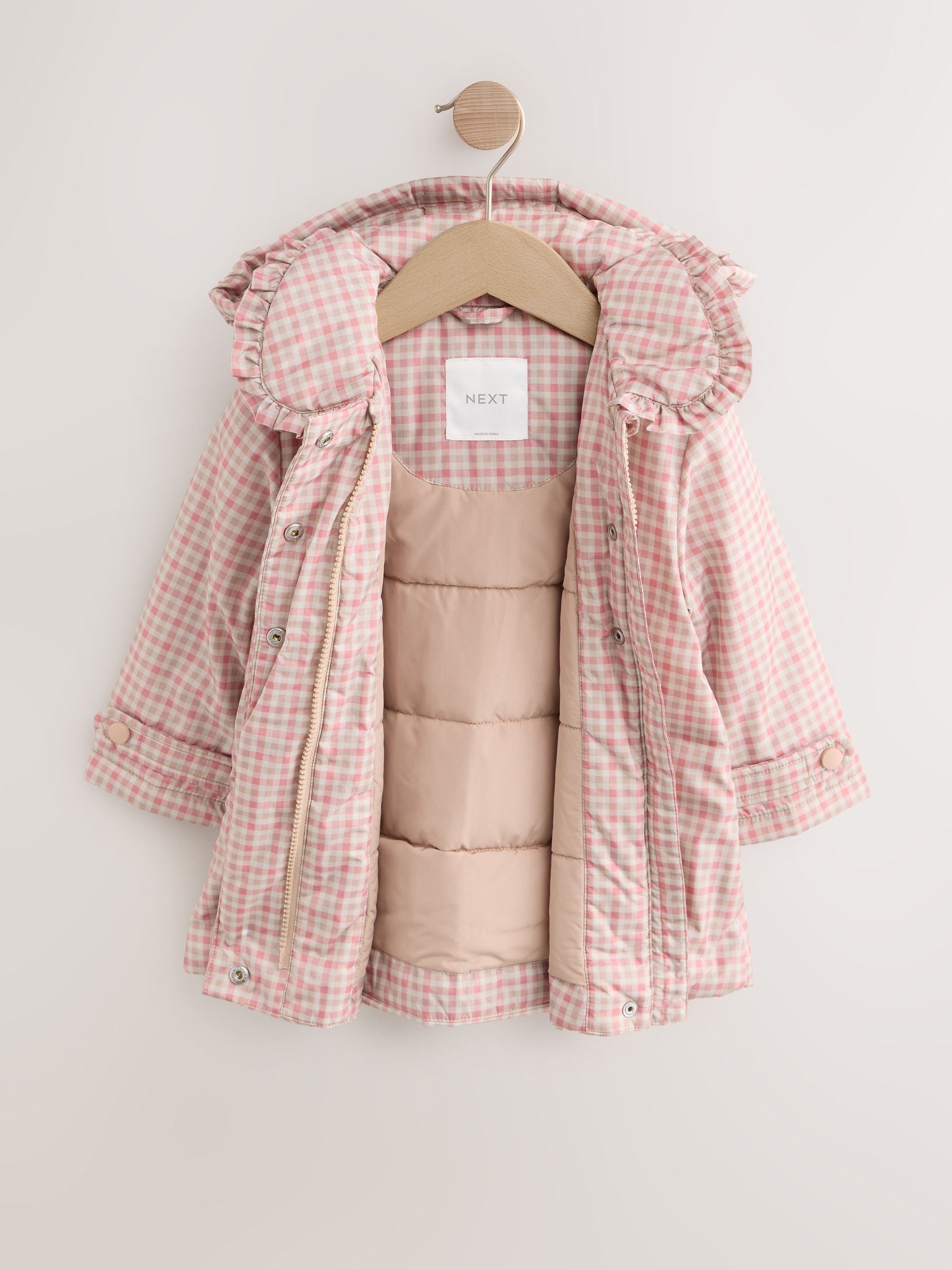 Pink Shower Resistant Frill Collar Coat (3mths-7yrs)