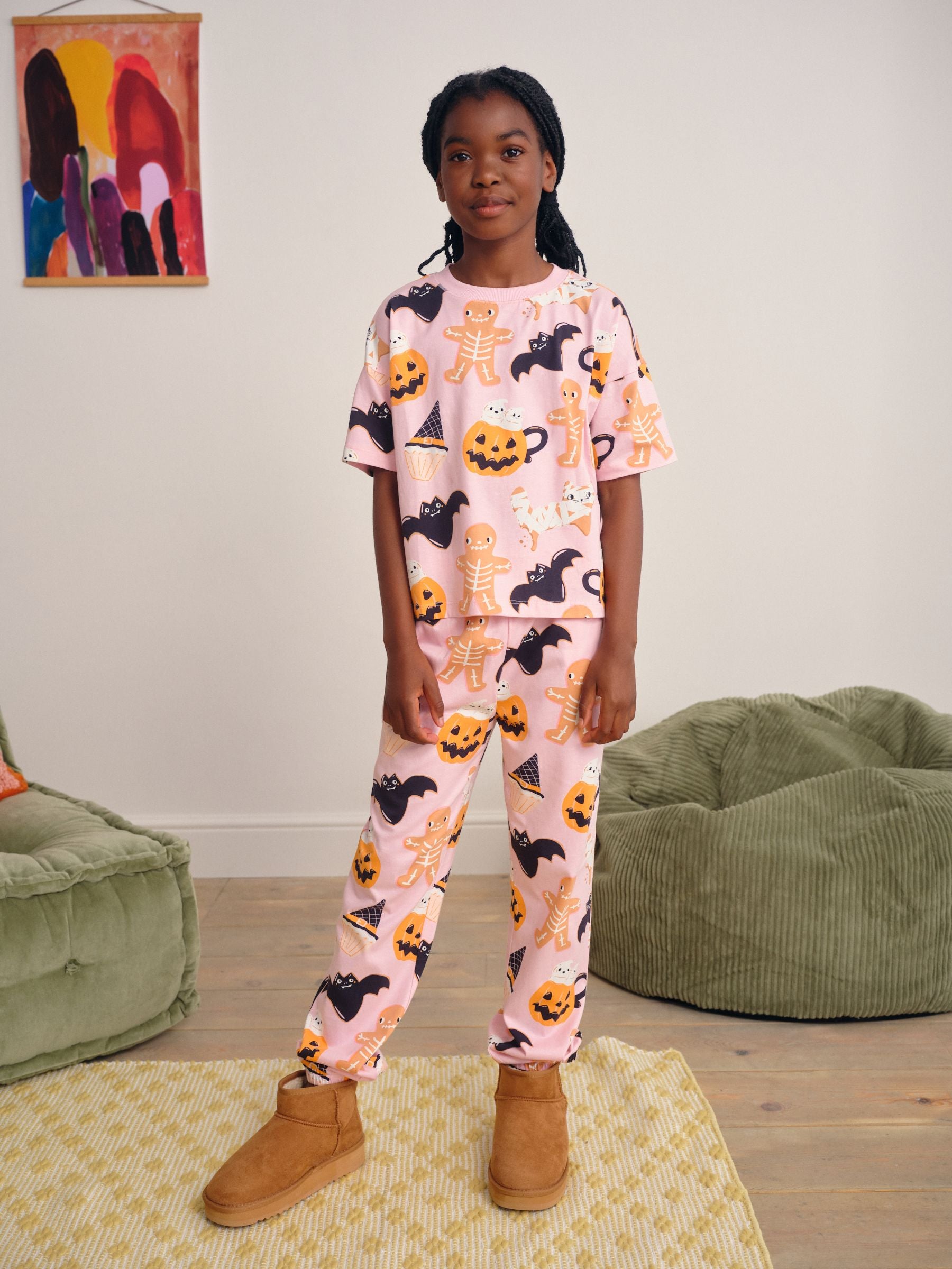 Pink Halloween Print Pyjamas 1 Pack (3-16yrs)