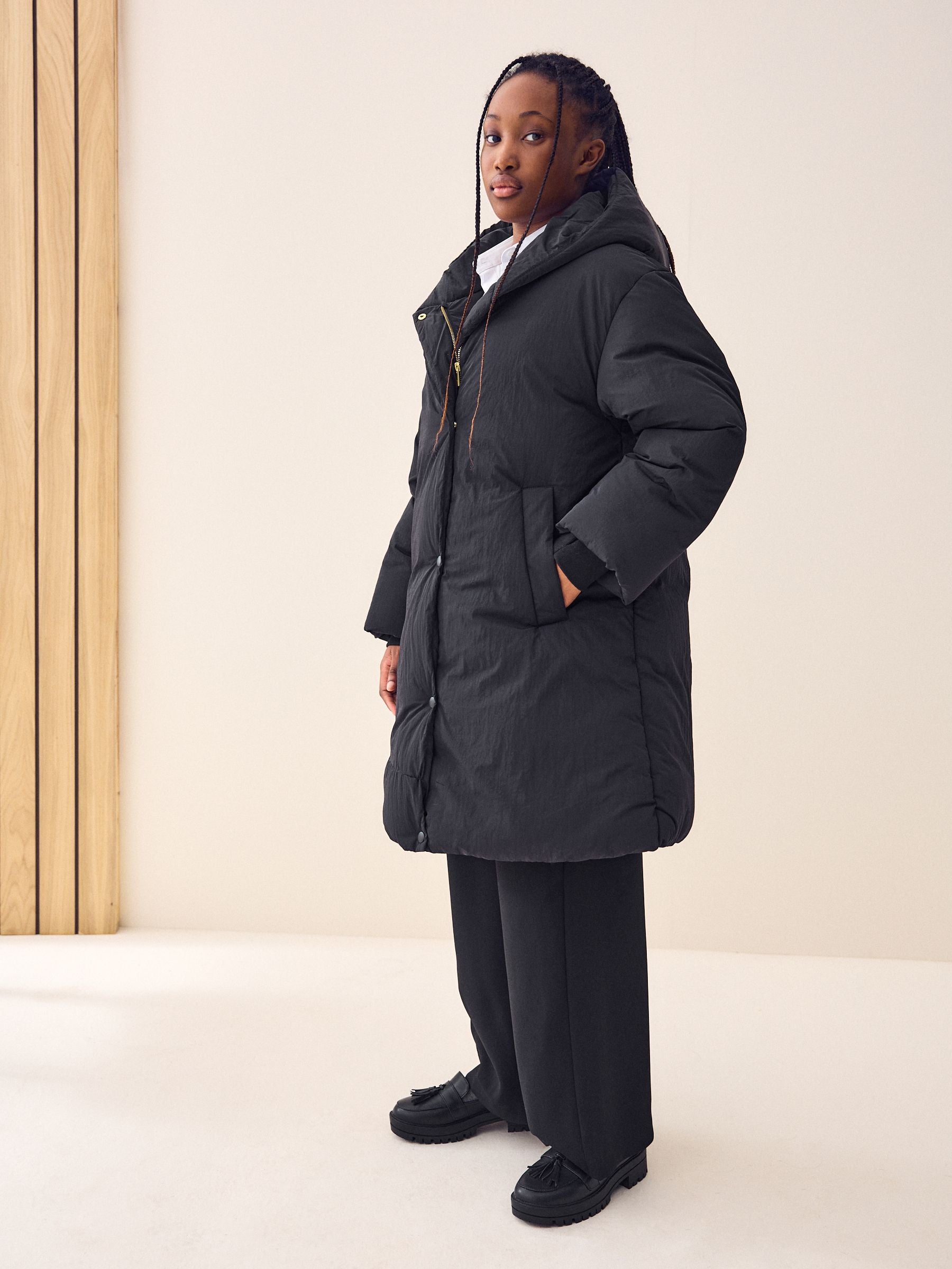 Black Shower Resistant Duvet Padded Coat (3-16yrs)
