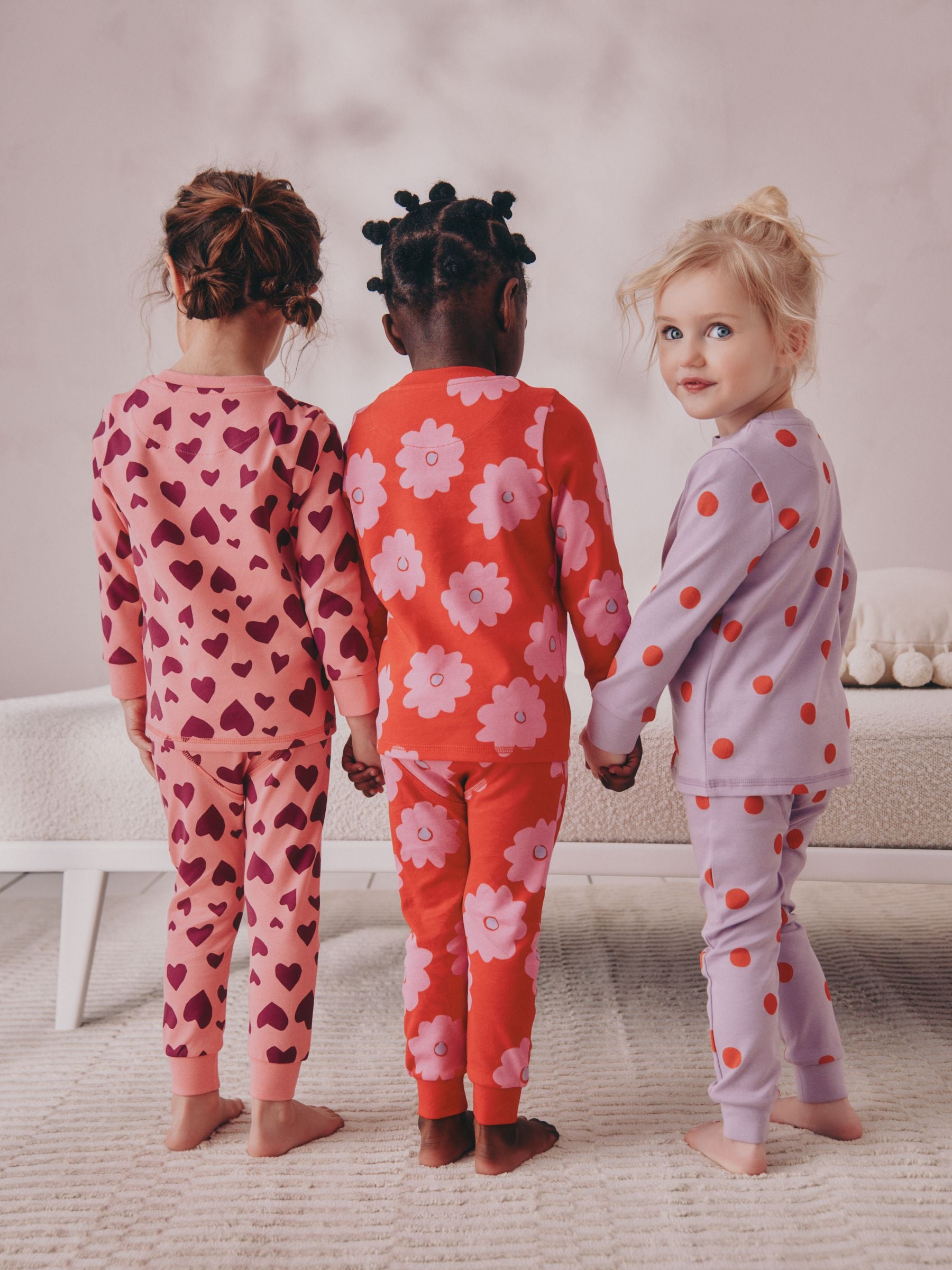 Red/Pink Stampy Print Snuggle Pyjamas 3 Pack (9mths-12yrs)