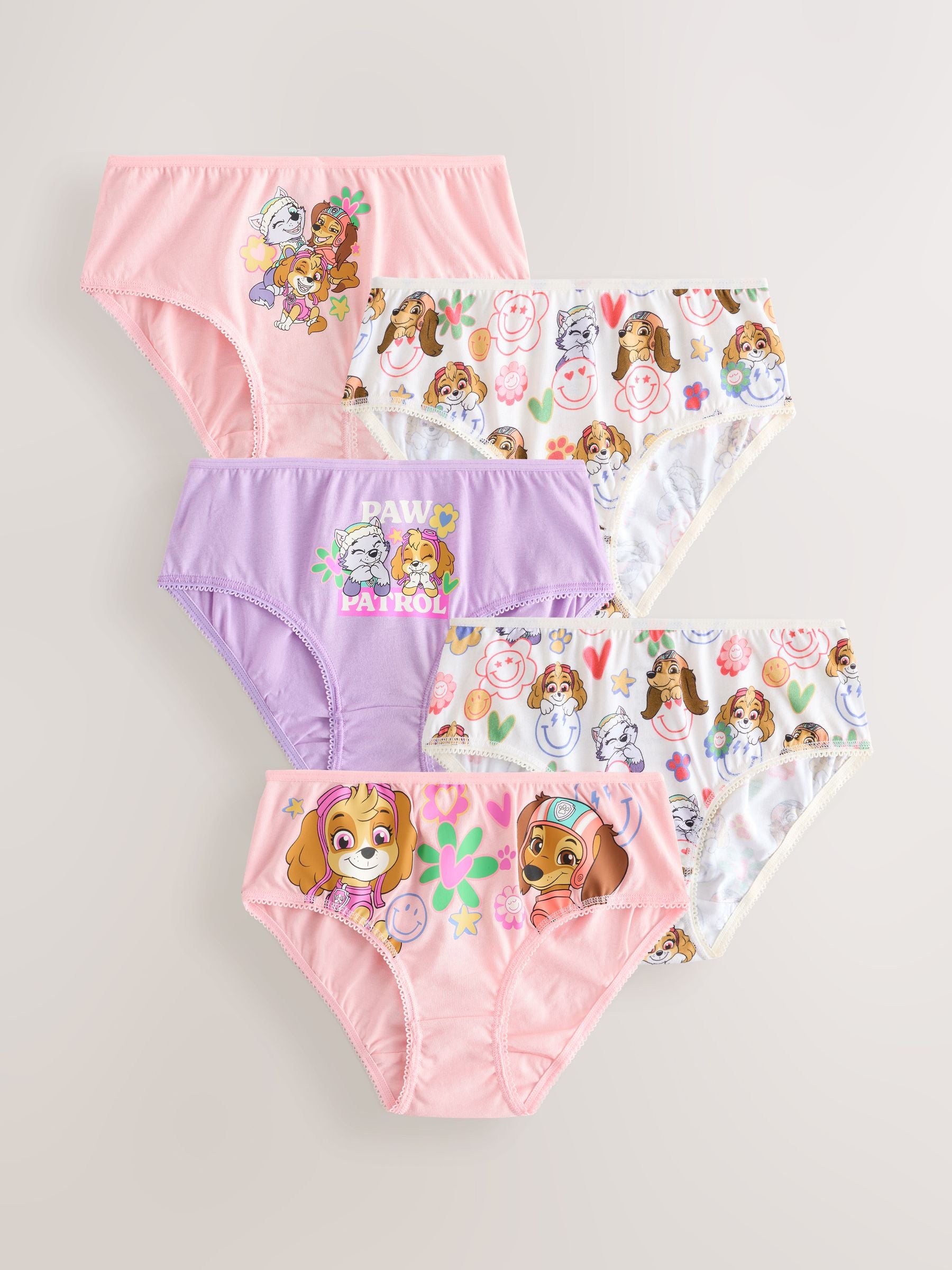 Pink Paw Patrol Briefs 5 Pack (2-8yrs)