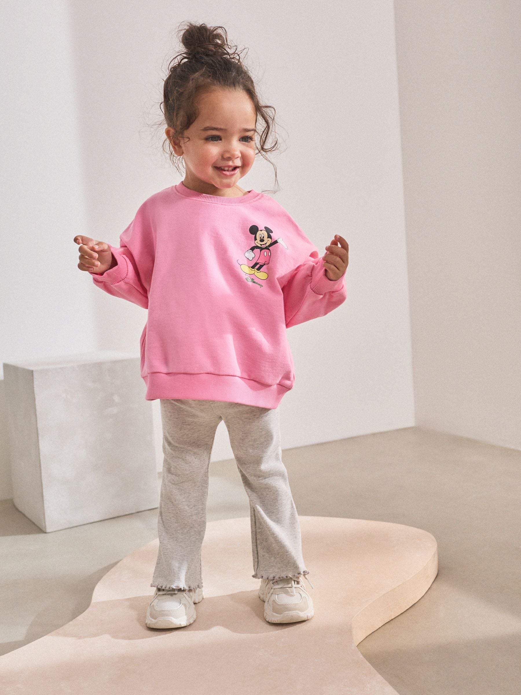 Pink Disney Mickey Mouse and Friends Long Sleeve Top and Flare Set (3mths-7yrs)