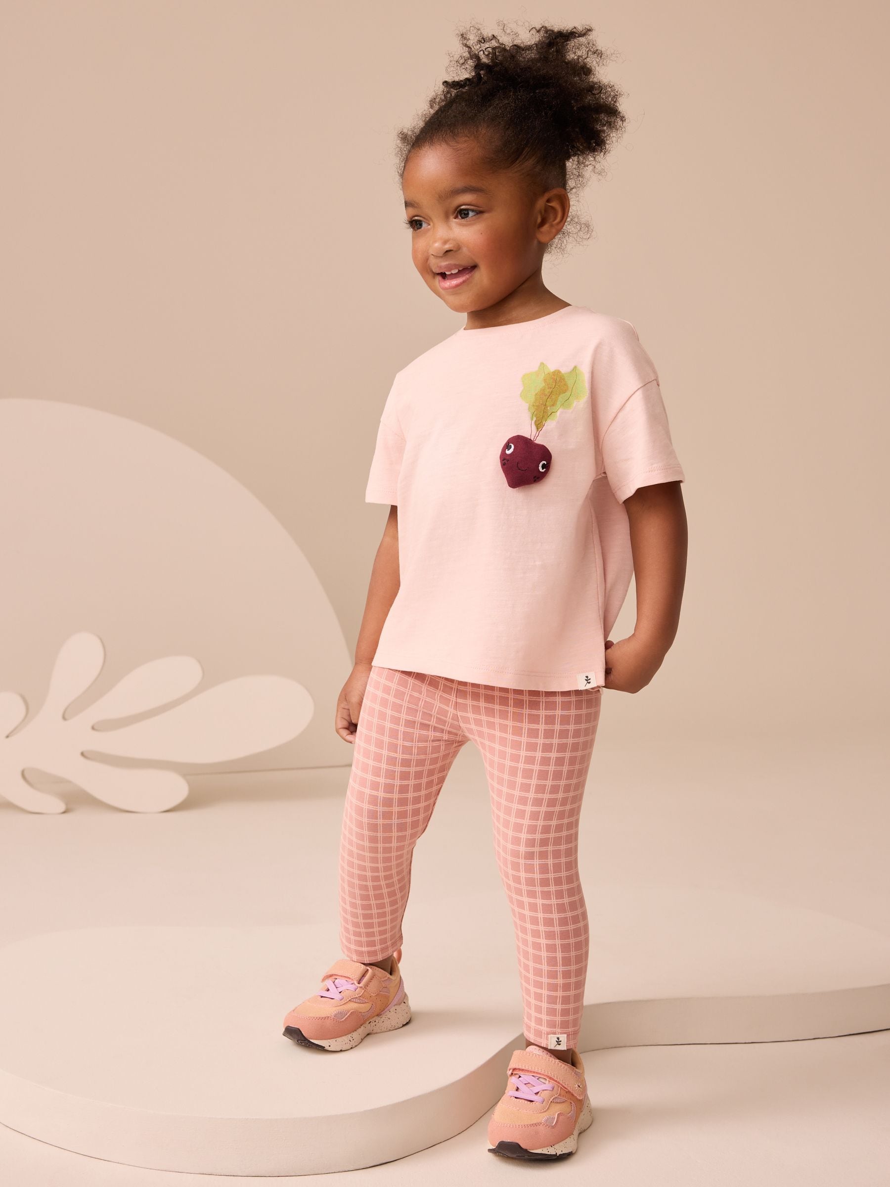 Pink Padded Veggie Characters Short Sleeve T-Shirt and Leggings Set (3mths-7yrs)