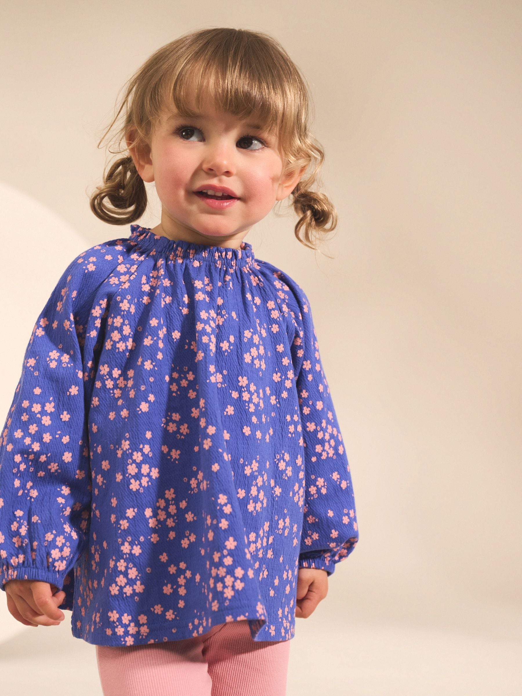 Blue Ditsy Floral Long Sleeve Blouse and Leggings Set (3mths-7yrs)