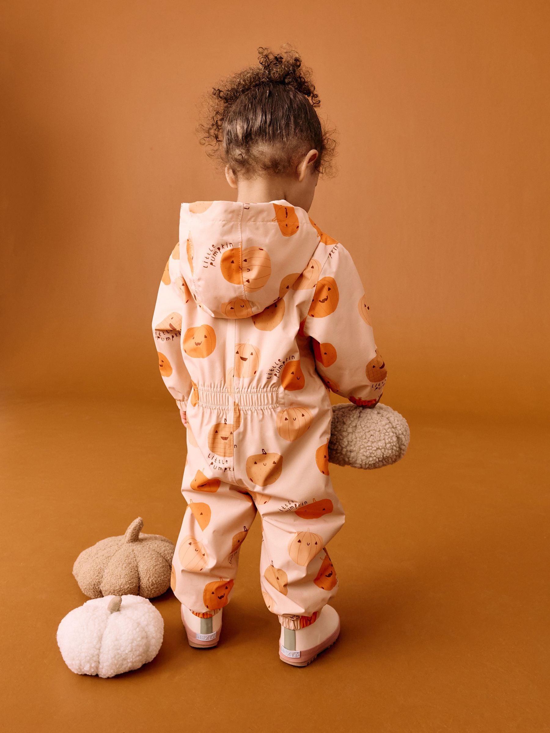 Orange Pumpkin Waterproof Printed Puddlesuit (3mths-7yrs)