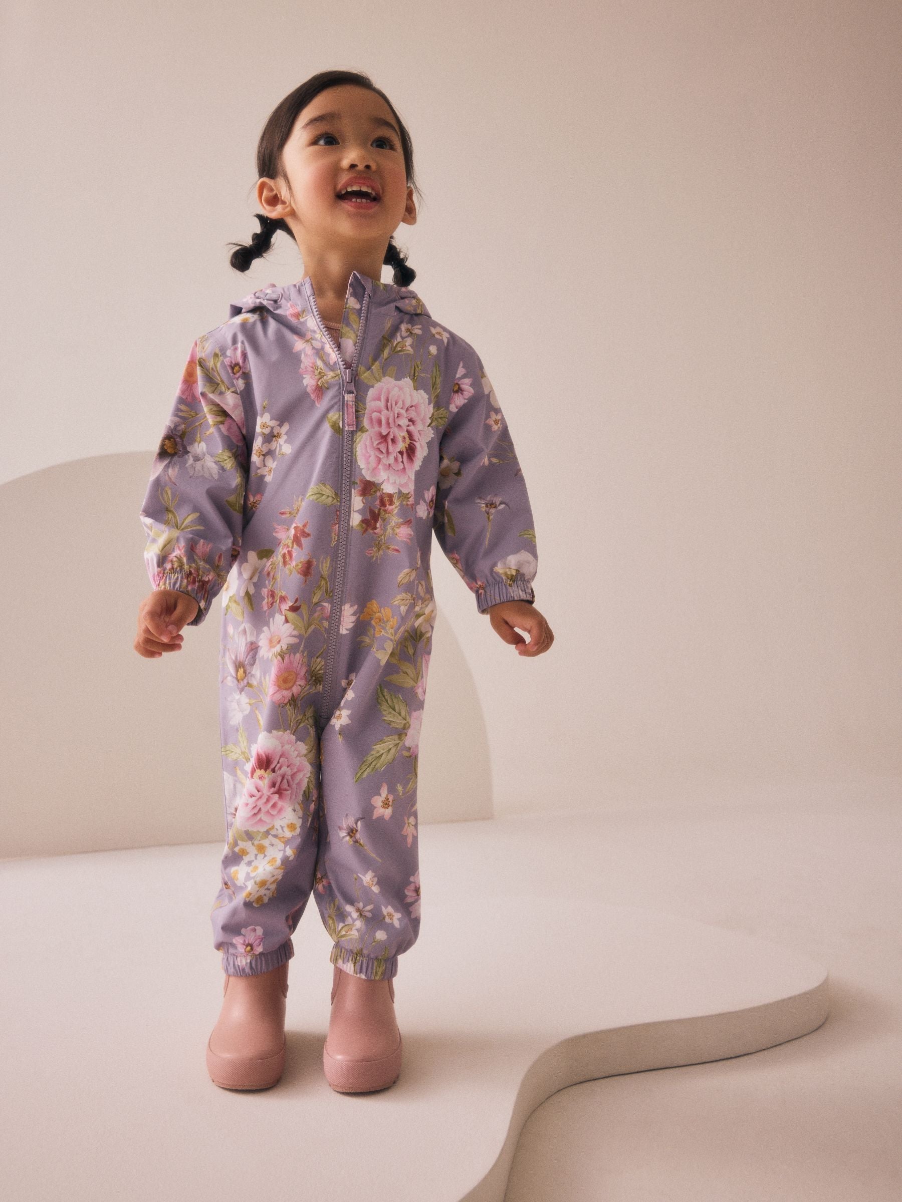 Purple Waterproof Printed Puddlesuit (3mths-7yrs)