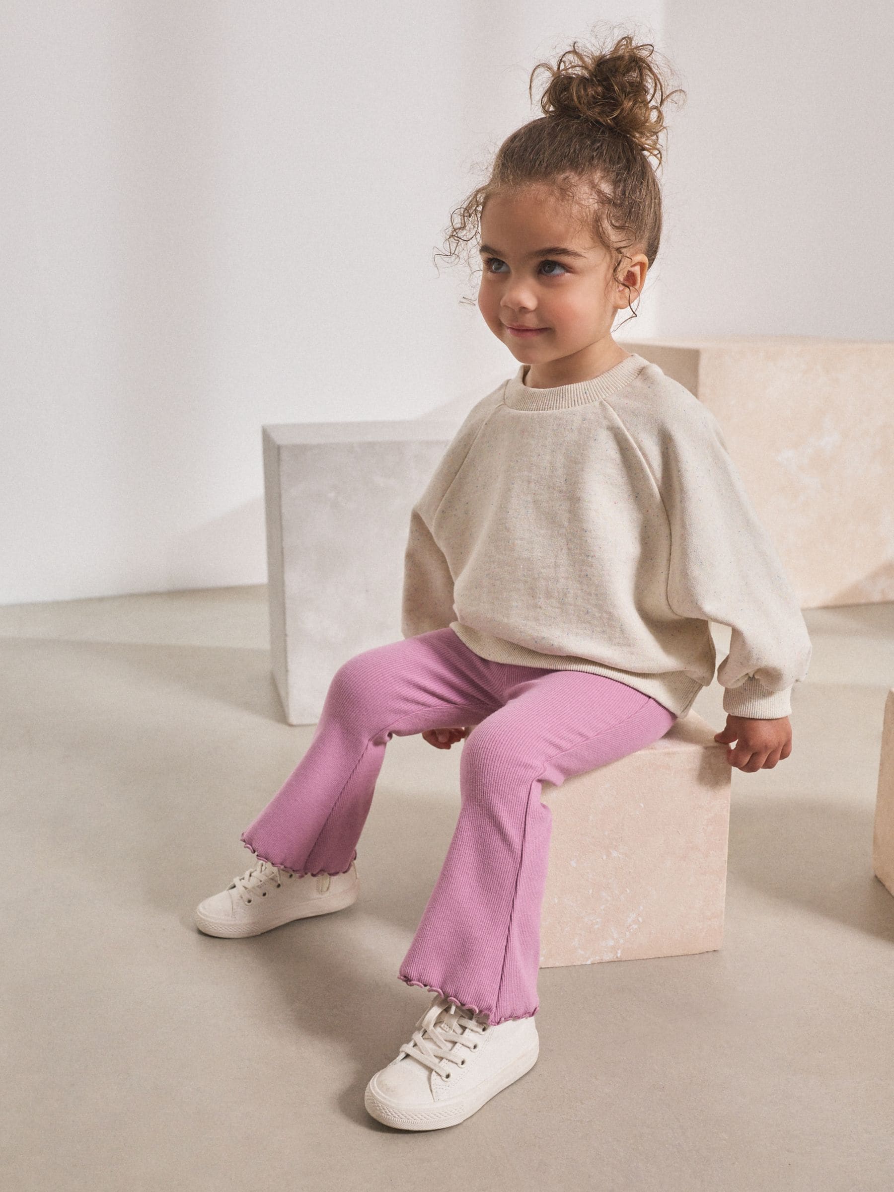 Mauve Purple Rib Flare Leggings (3mths-7yrs)