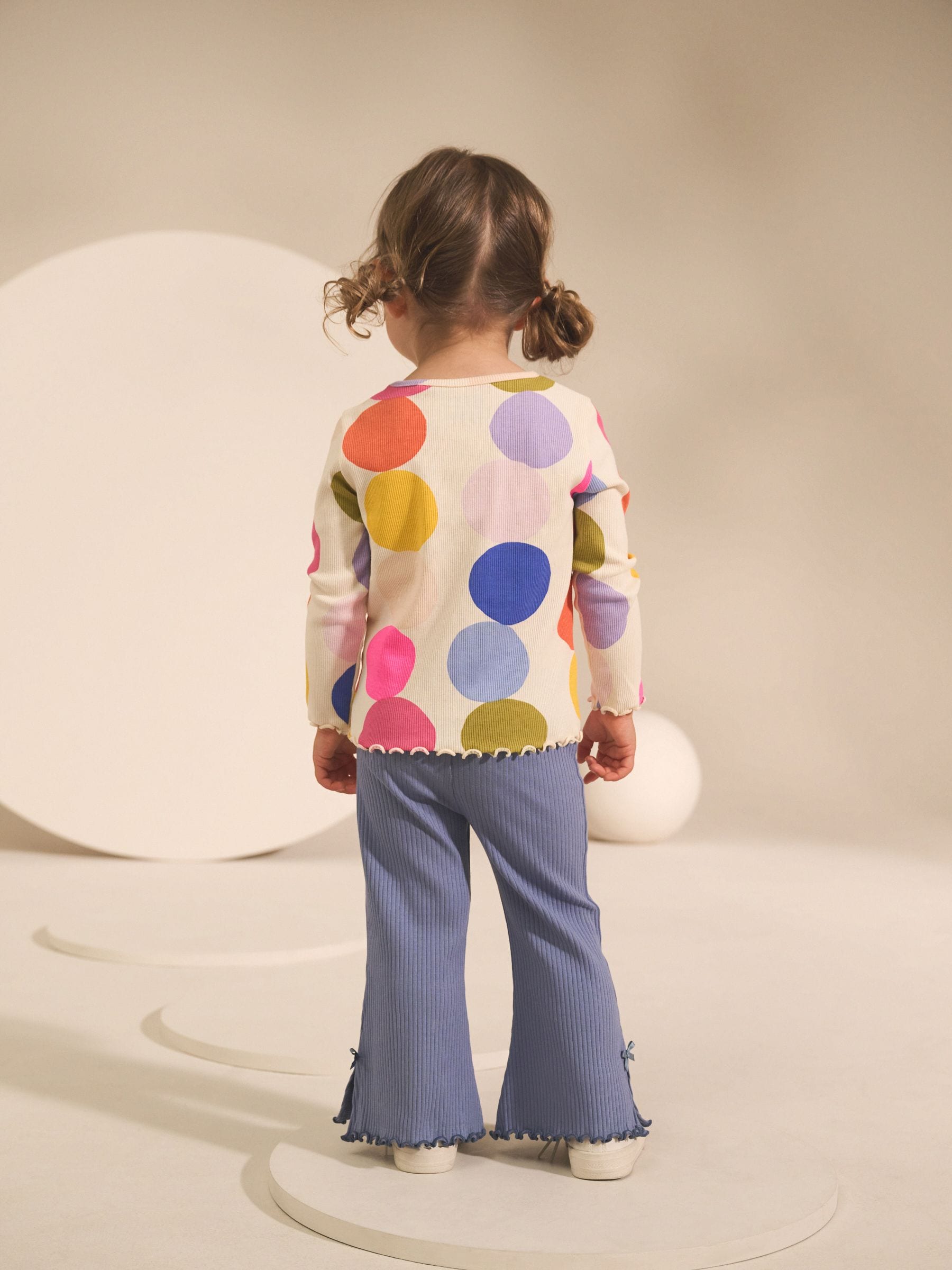 Blue Rib Flare Leggings (3mths-7yrs)
