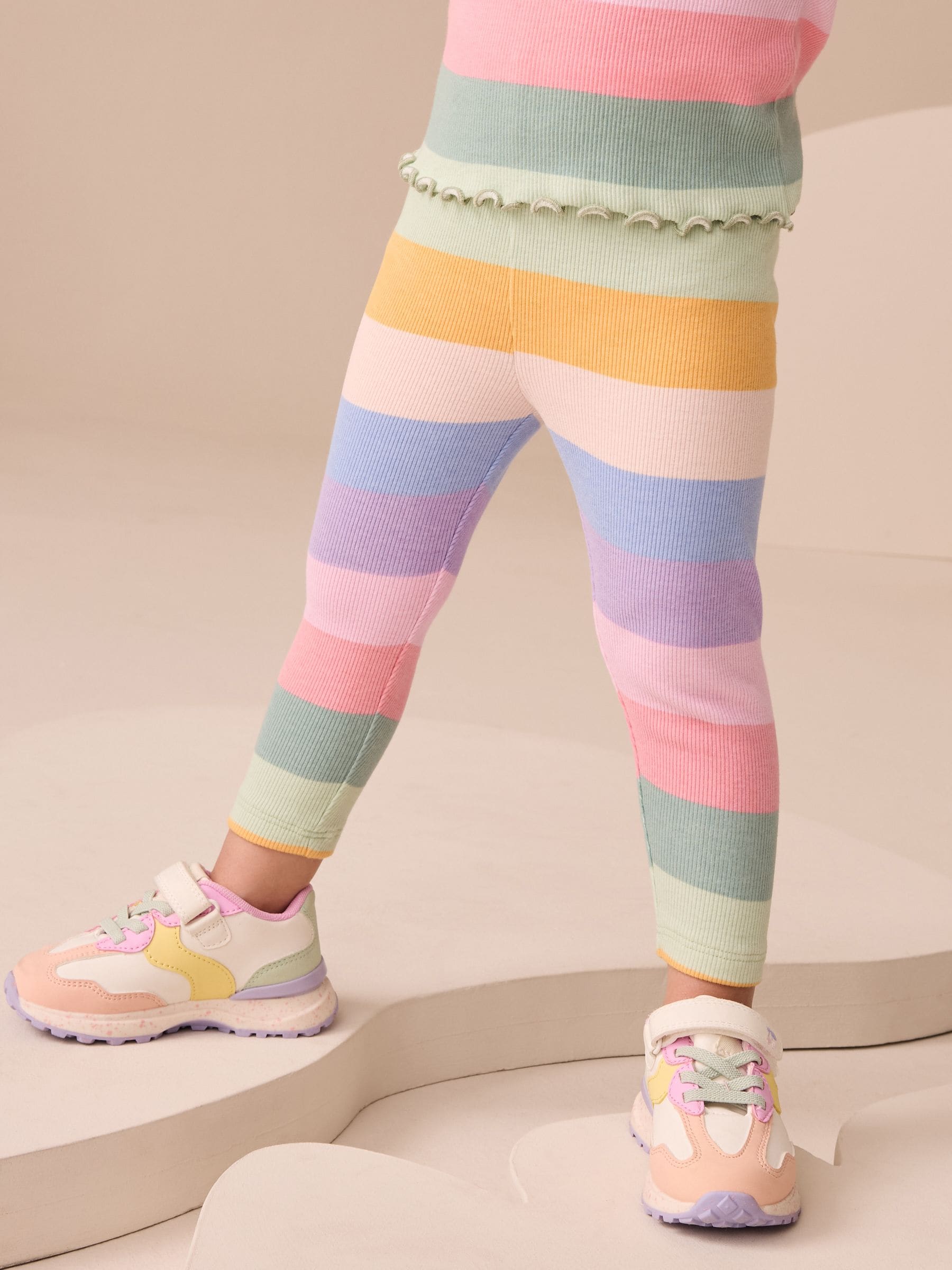Rainbow Stripe Rib Leggings (3mths-7yrs)
