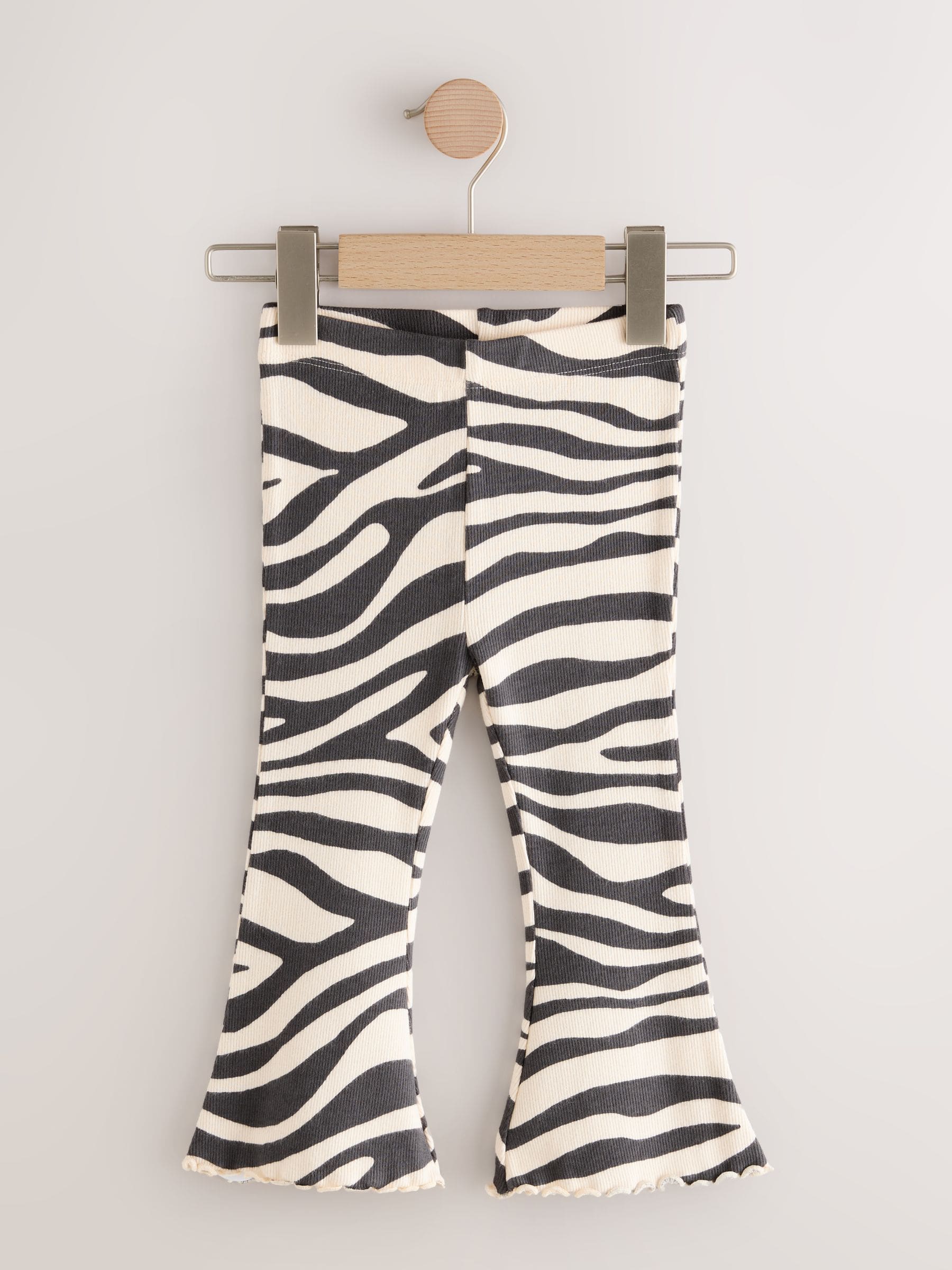 Black/White Rib Flare Leggings (3mths-7yrs)