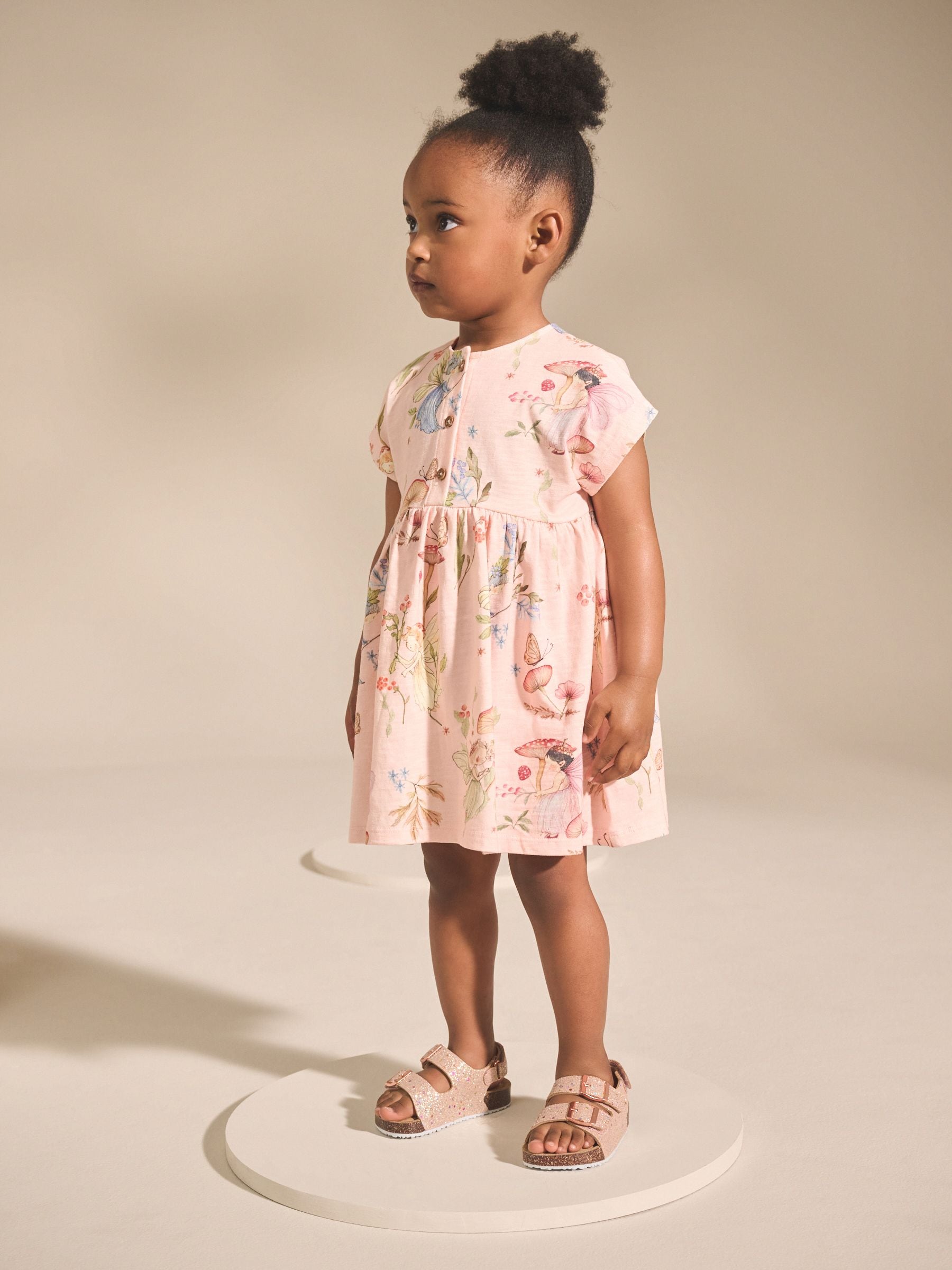 Cream Fairy Short Sleeve Jersey Summer Dress (3mths-7yrs)