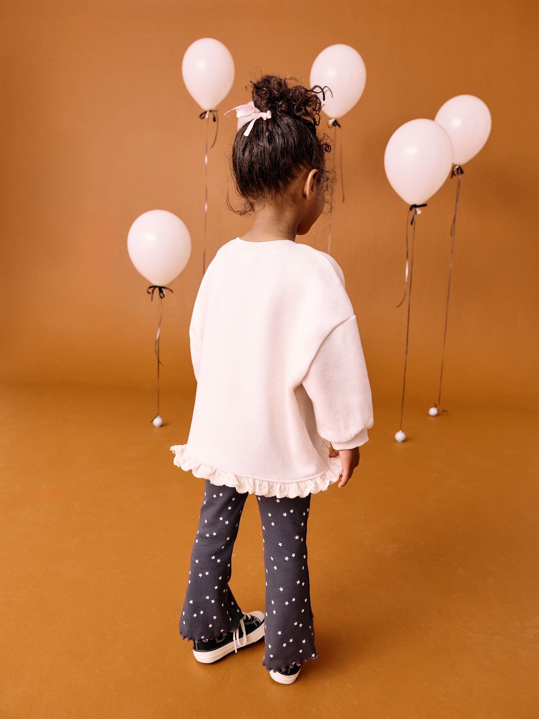 Cream Halloween Witch Frill Hem Sweatshirt & Flare Leggings Set (3mths-7yrs)