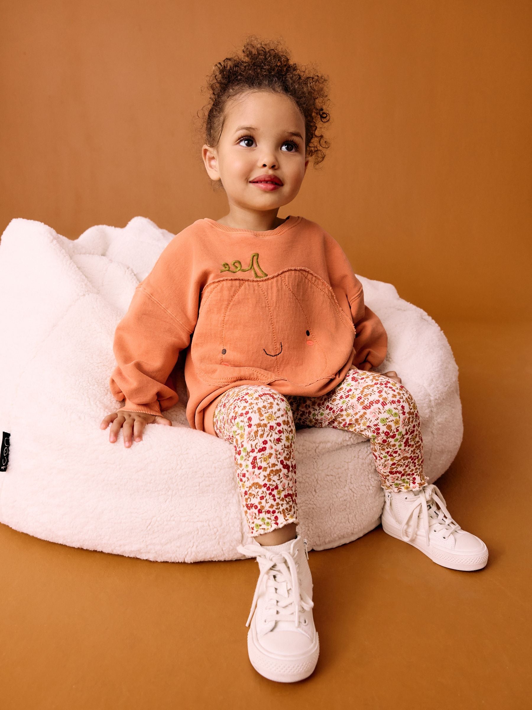 Orange Halloween Pumpkin Sweatshirt & Leggings Set (3mths-7yrs)