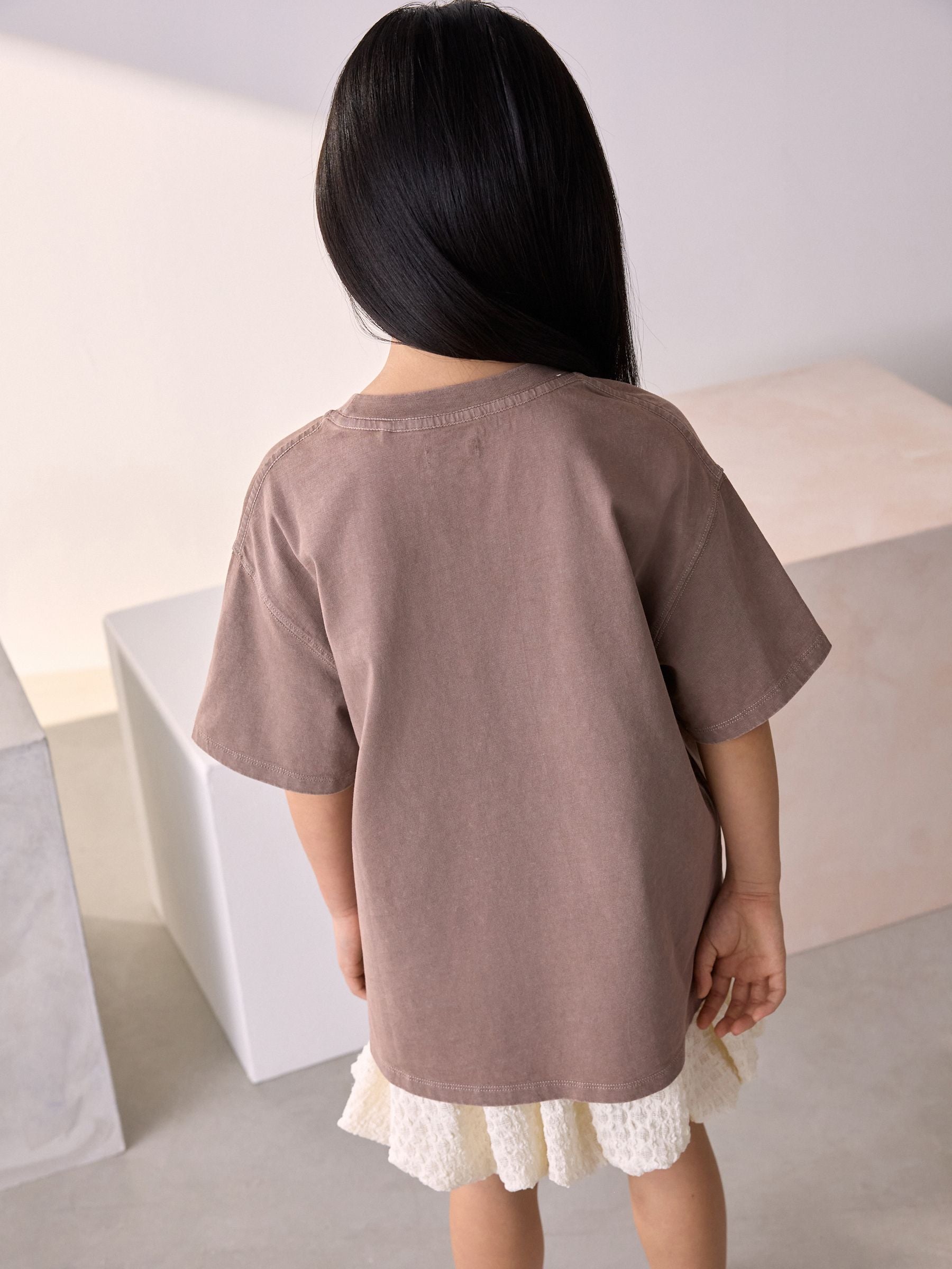 Brown Sports Oversized Graphic Print T-Shirt (3-16yrs)