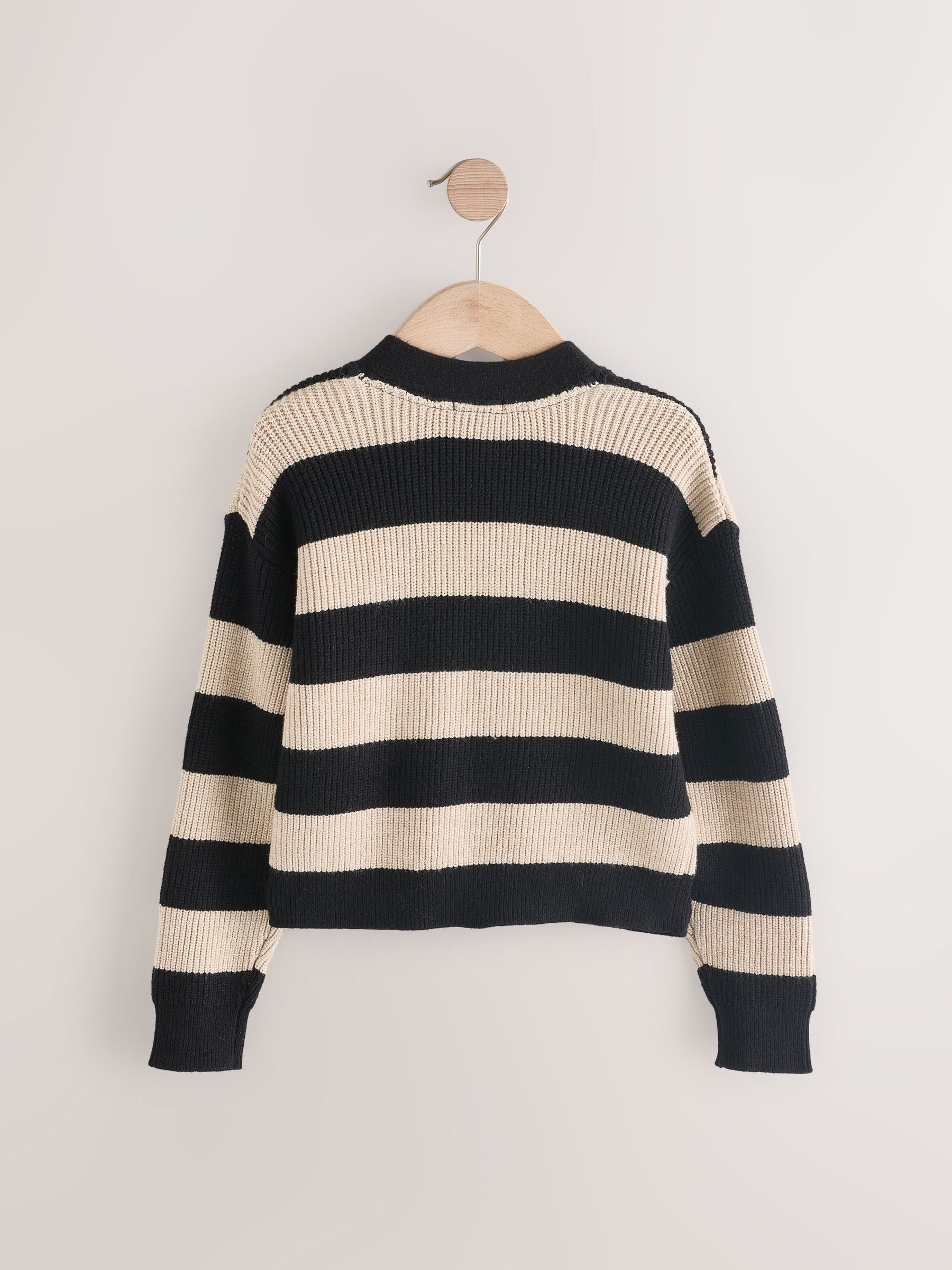 Black & White Stripe Boxy Cardigan (3-16yrs)