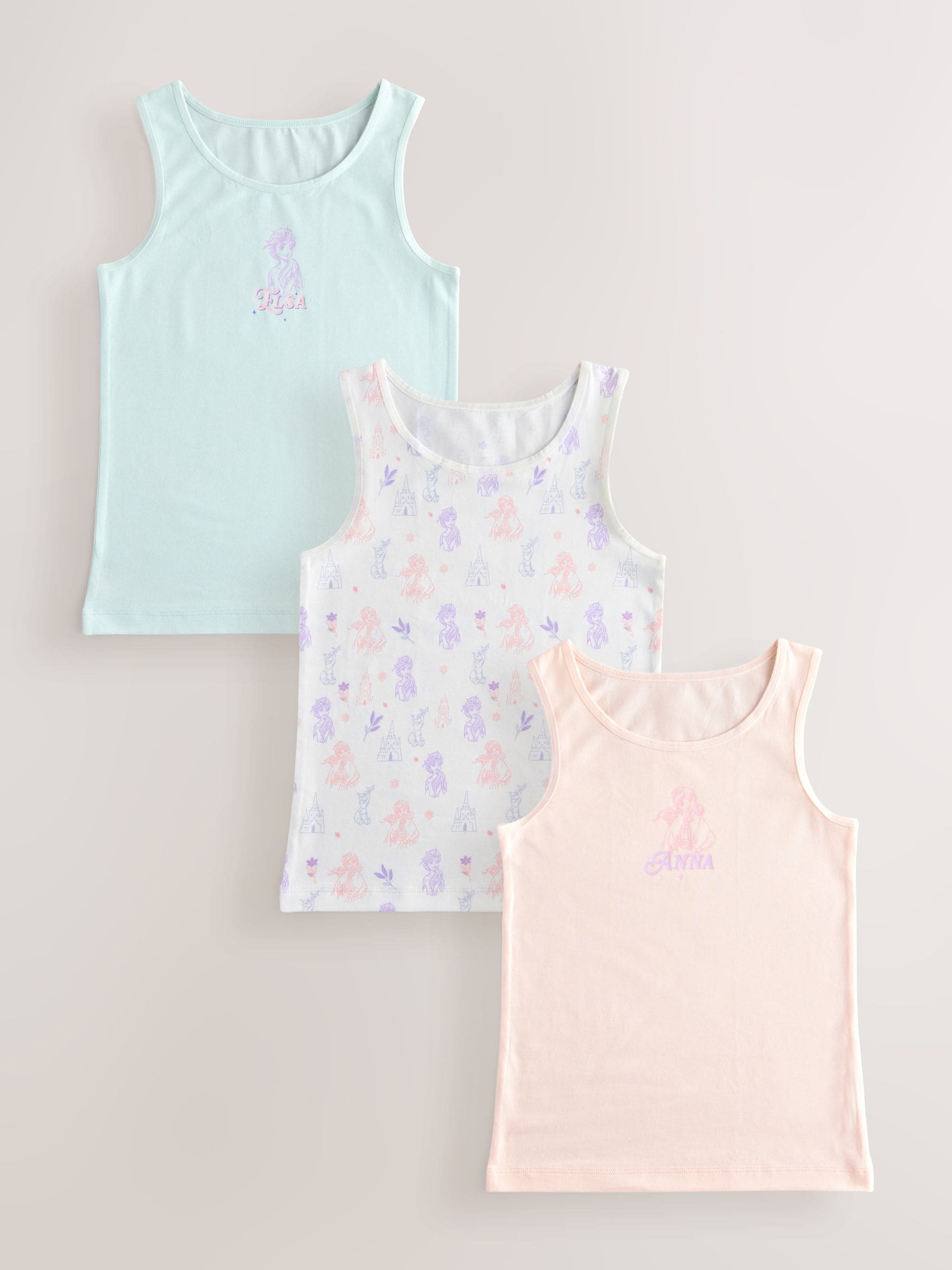 White/Blue Frozen Disney Vests 3 Pack (1.5-10yrs)