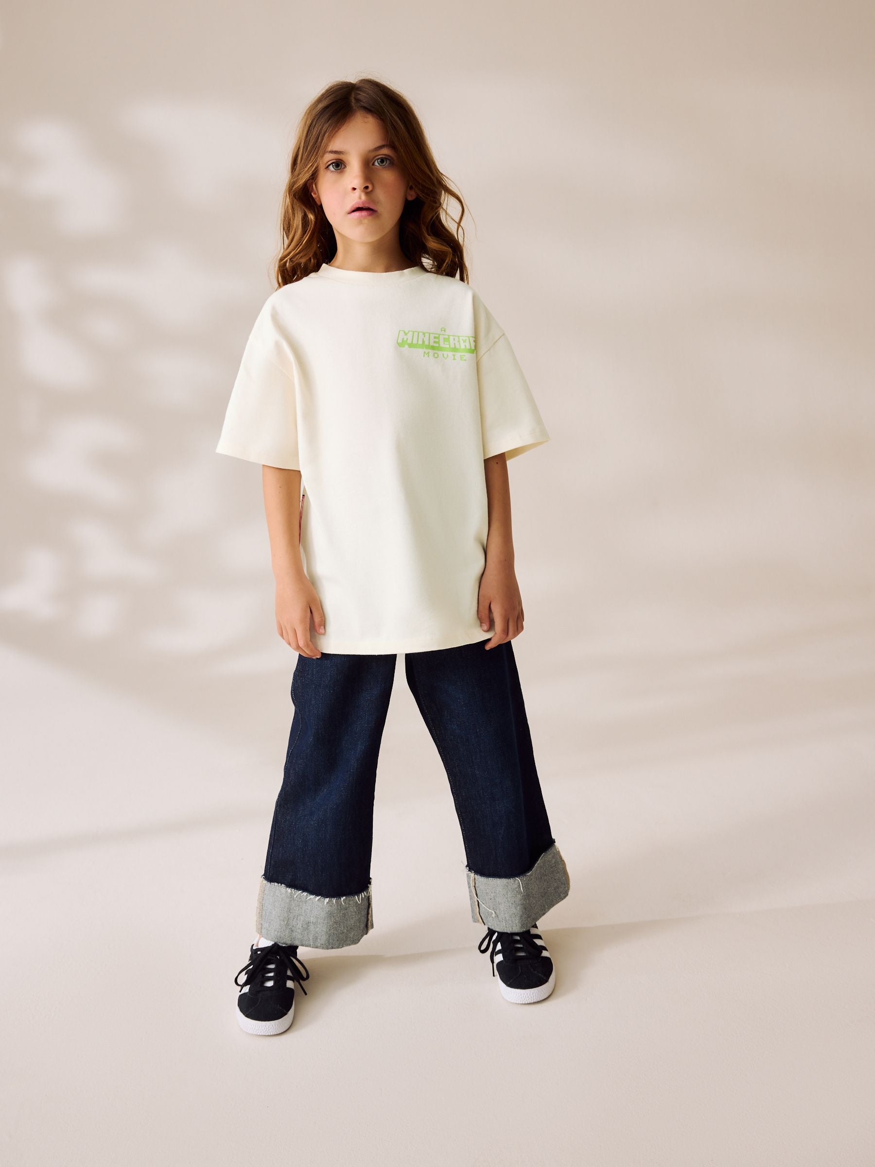 Cream Oversized Minecraft License Graphic Print 100% Cotton T-Shirt (3-16yrs)