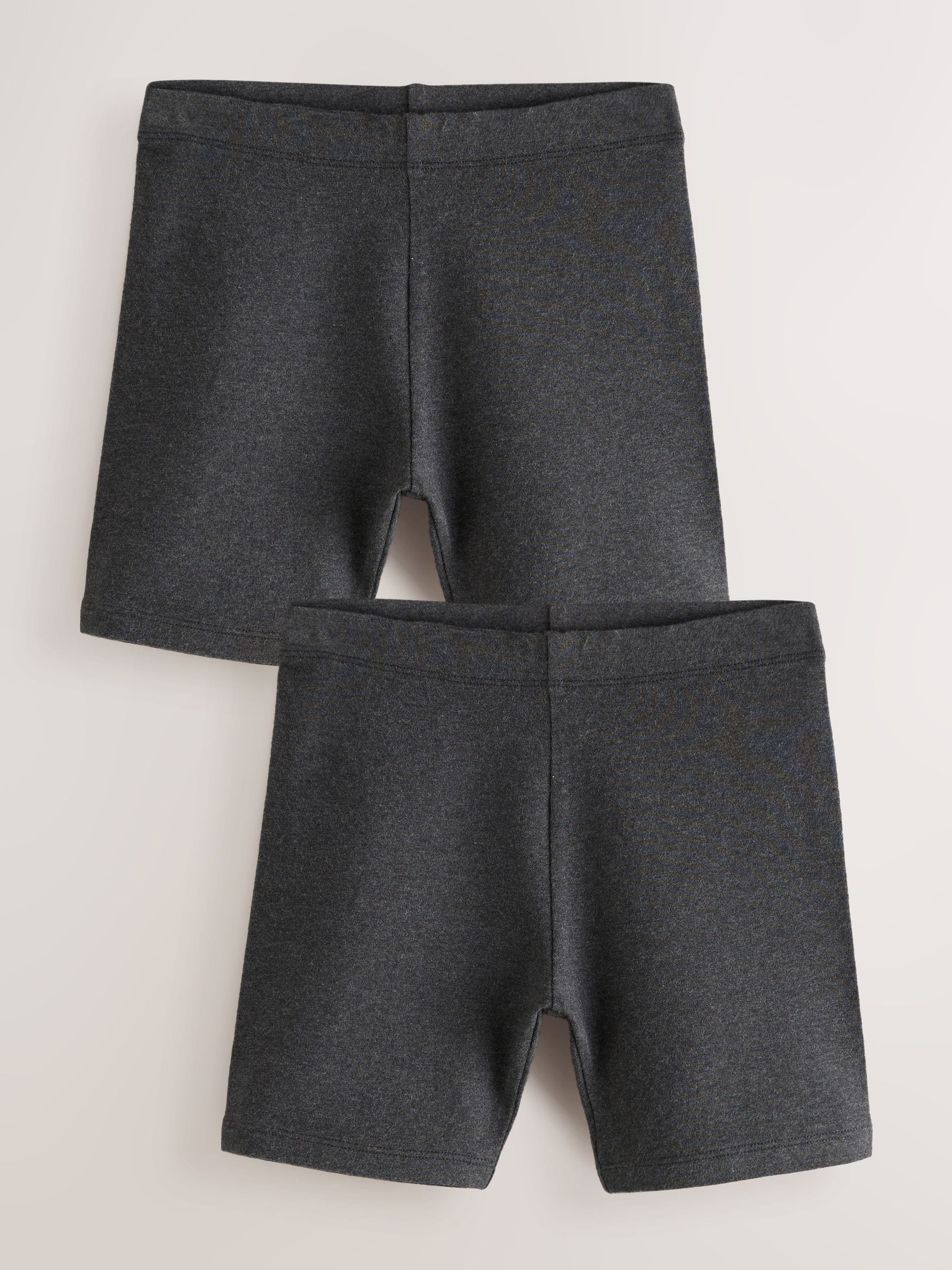 Grey Regular Length 2 Pack Regular Length Cotton Rich Stretch Cycle Shorts (3-16yrs)