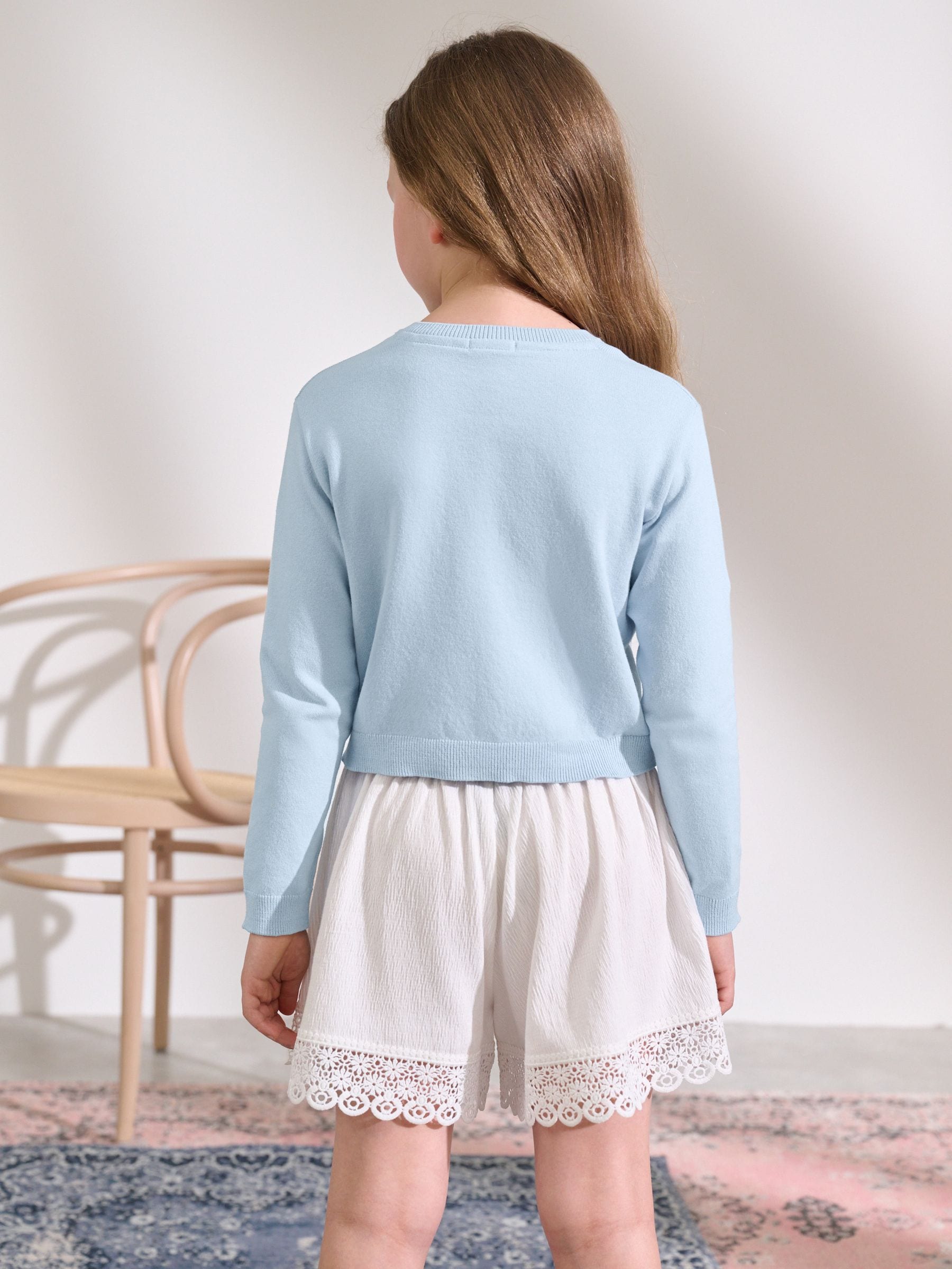 Blue Button Up Cardigan (3-16yrs)