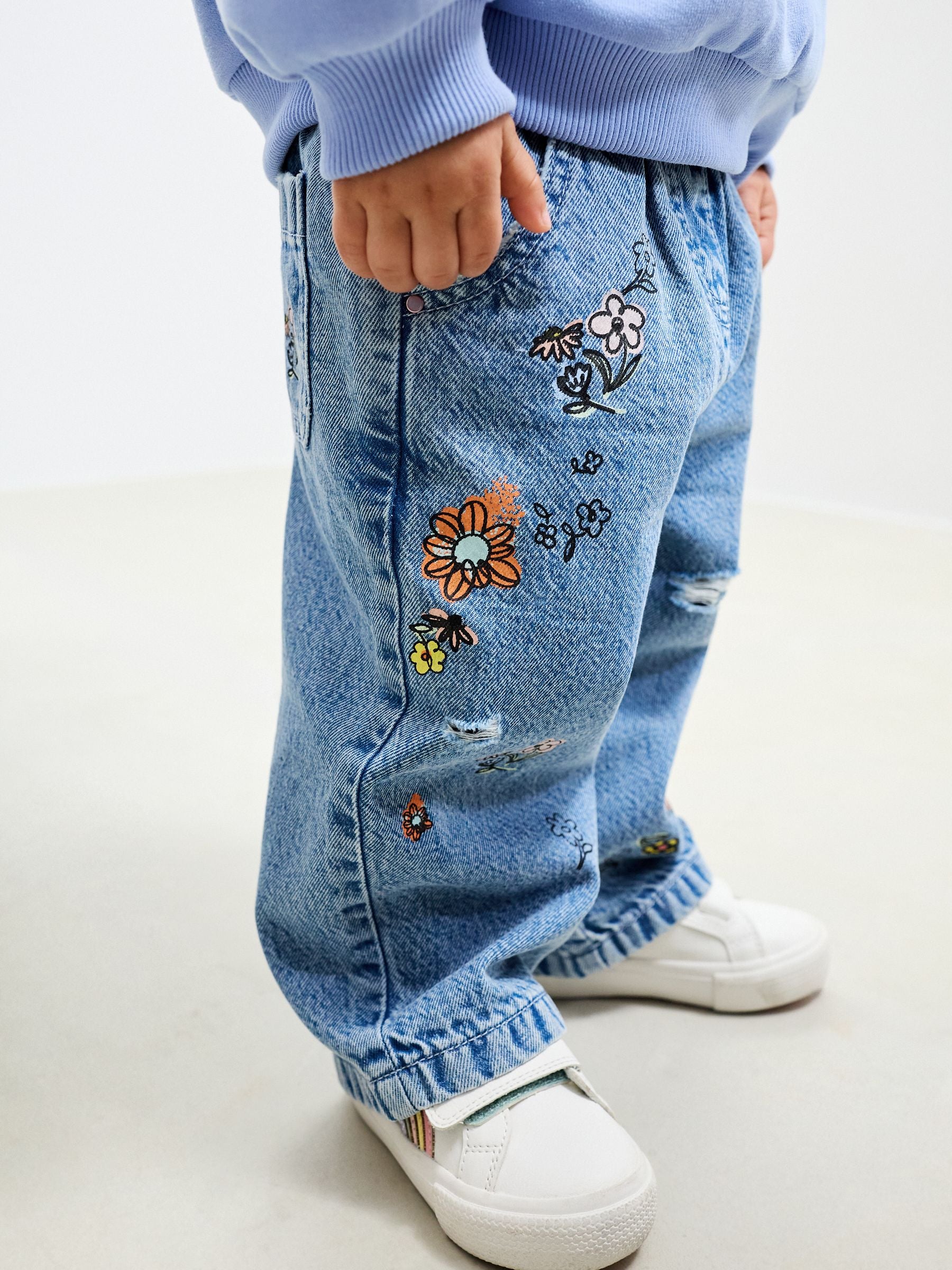 Denim Floral Print Jeans (3mths-7yrs)