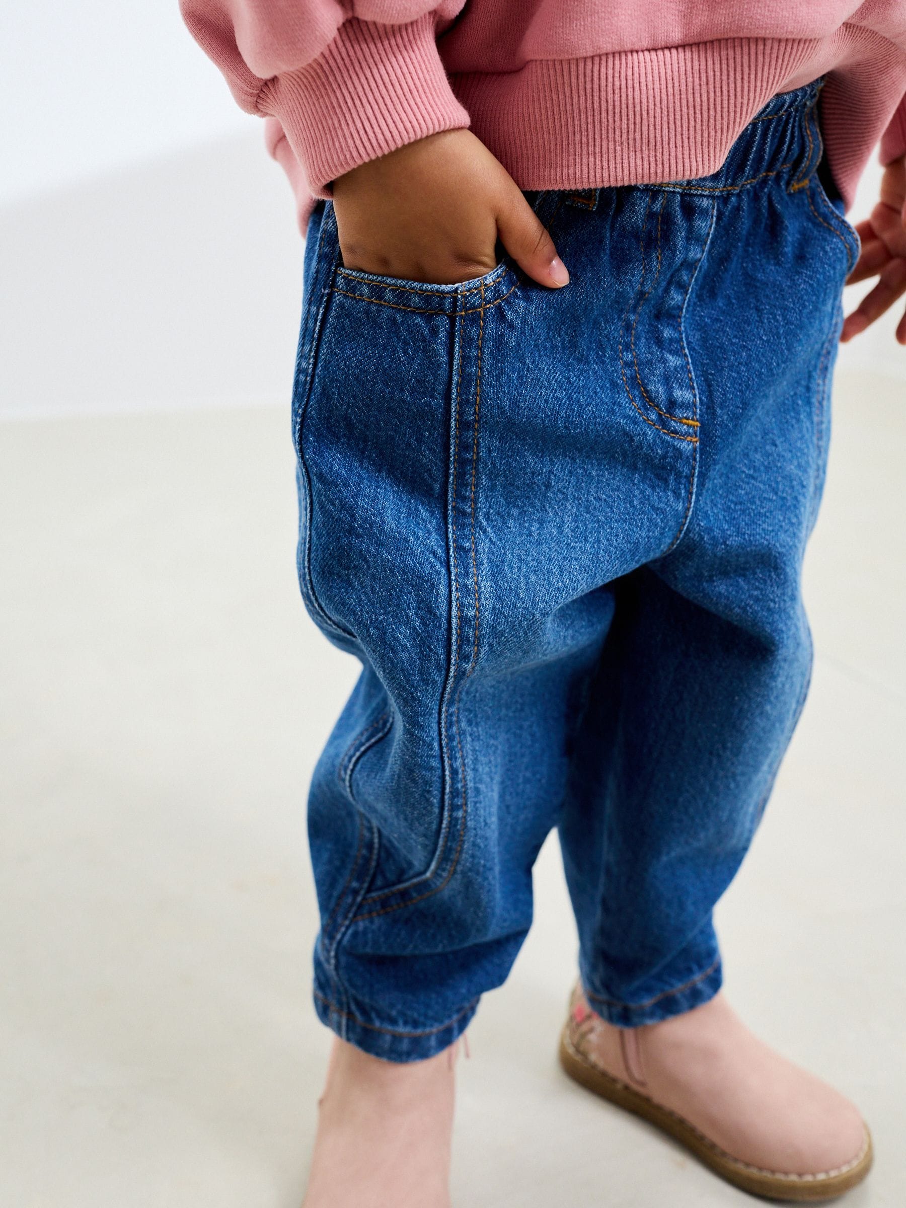 Mid Blue Denim Barrel Jeans (3mths-7yrs)
