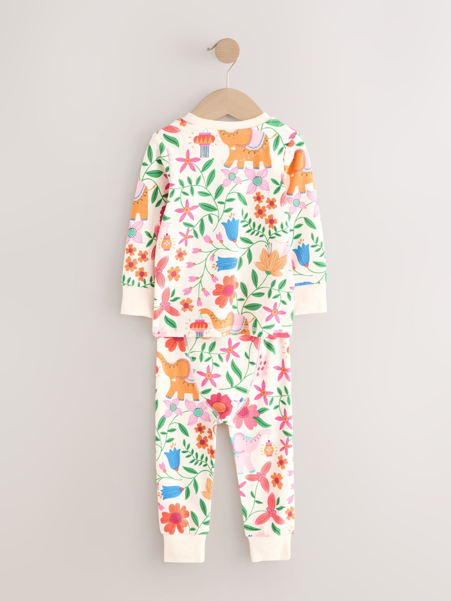 Ecru White Snuggle Diwali Print Pyjamas 1 Pack (9mths-8yrs)