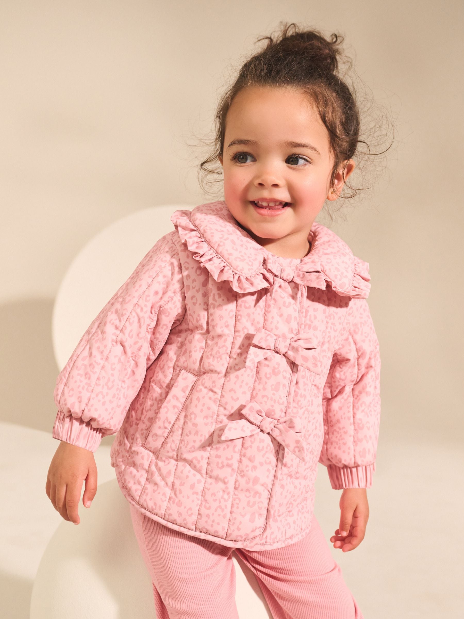 Pink Shower Resistant Frill Collar Jacket (3mths-7yrs)