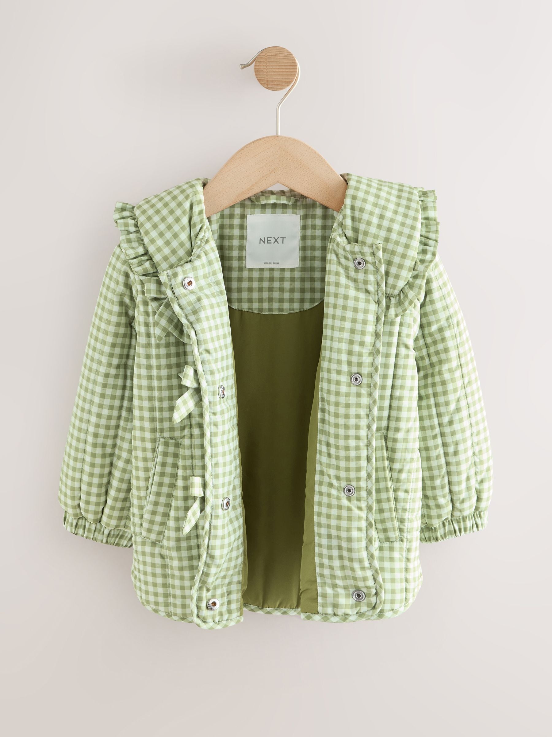 Green Shower Resistant Frill Collar Jacket (3mths-7yrs)