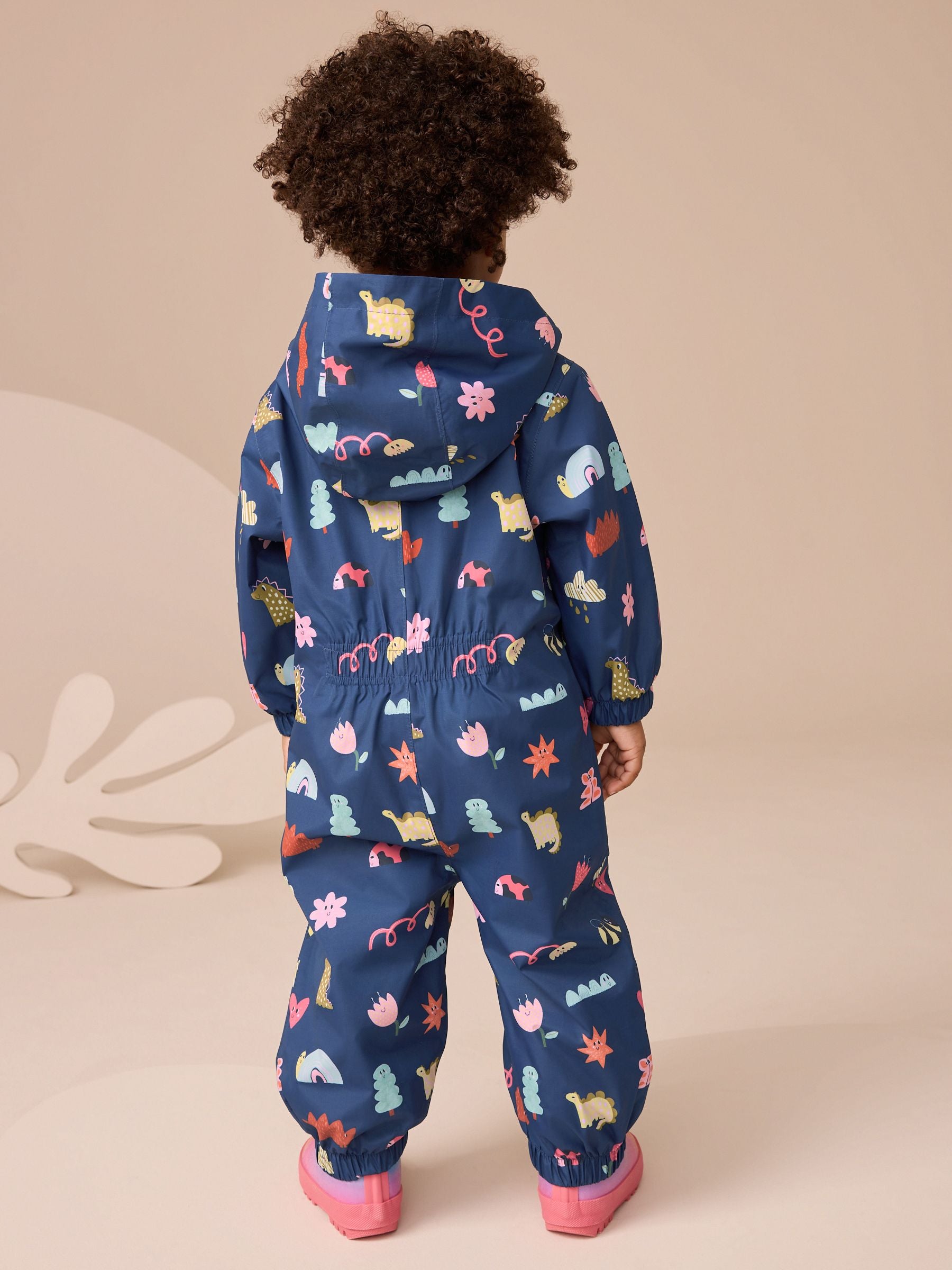 Navy Waterproof Printed Puddlesuit (3mths-7yrs)
