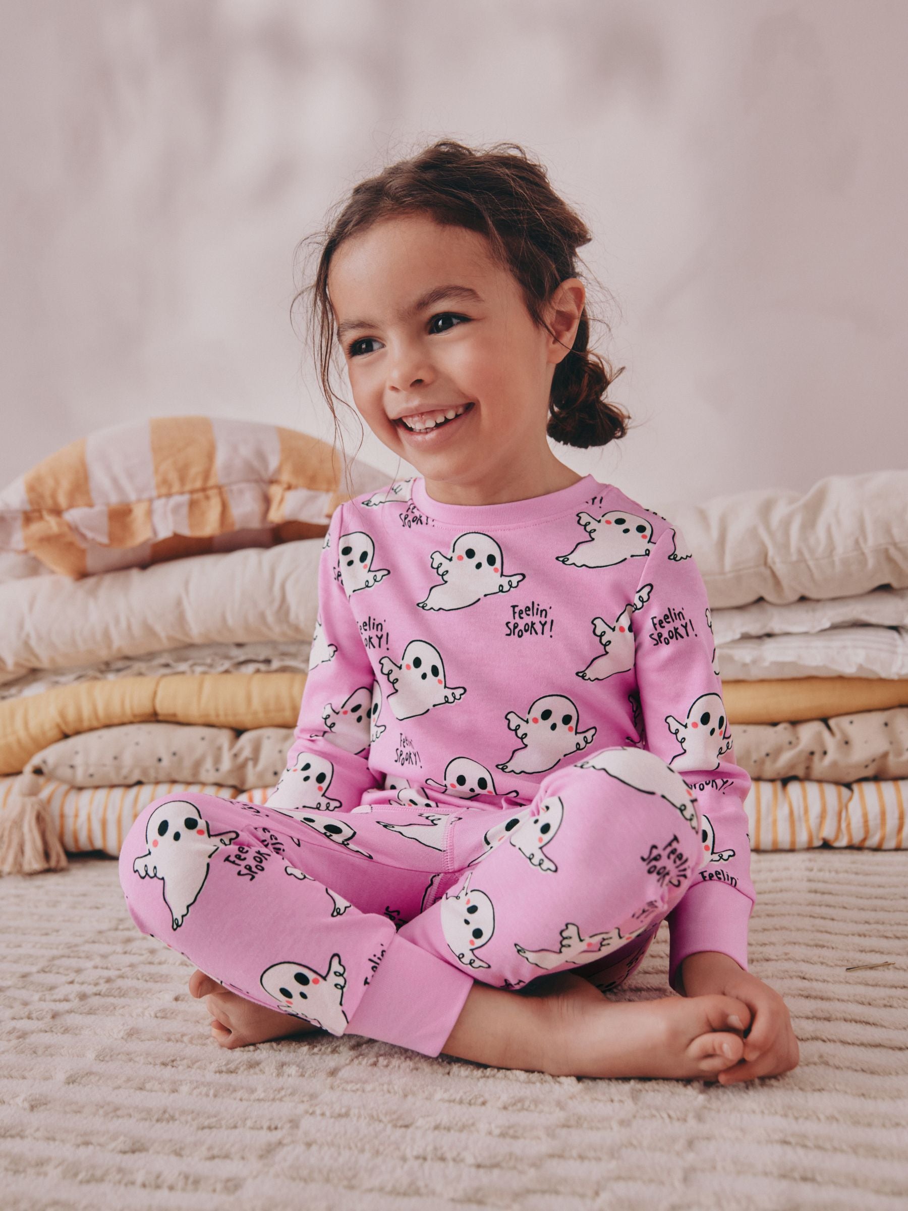 Pink Boo! Ghost Halloween Snuggle Pyjamas (9mths-12yrs)