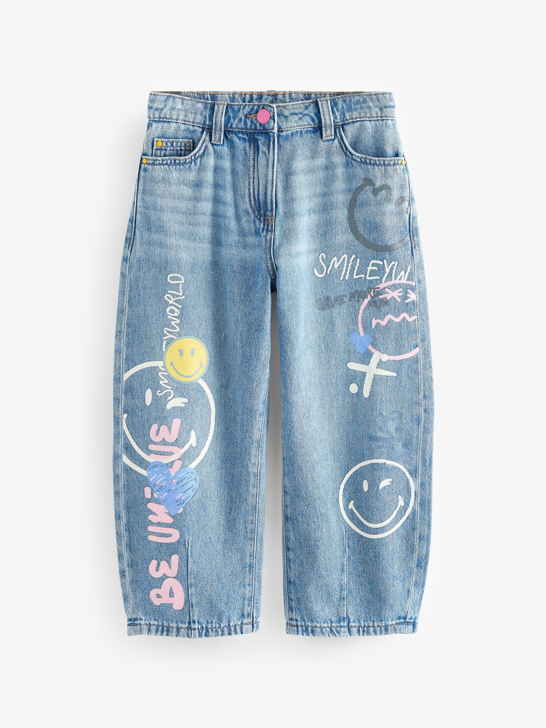 Denim SmileyWorld® 100% Cotton Barrel Jeans (3-16yrs)