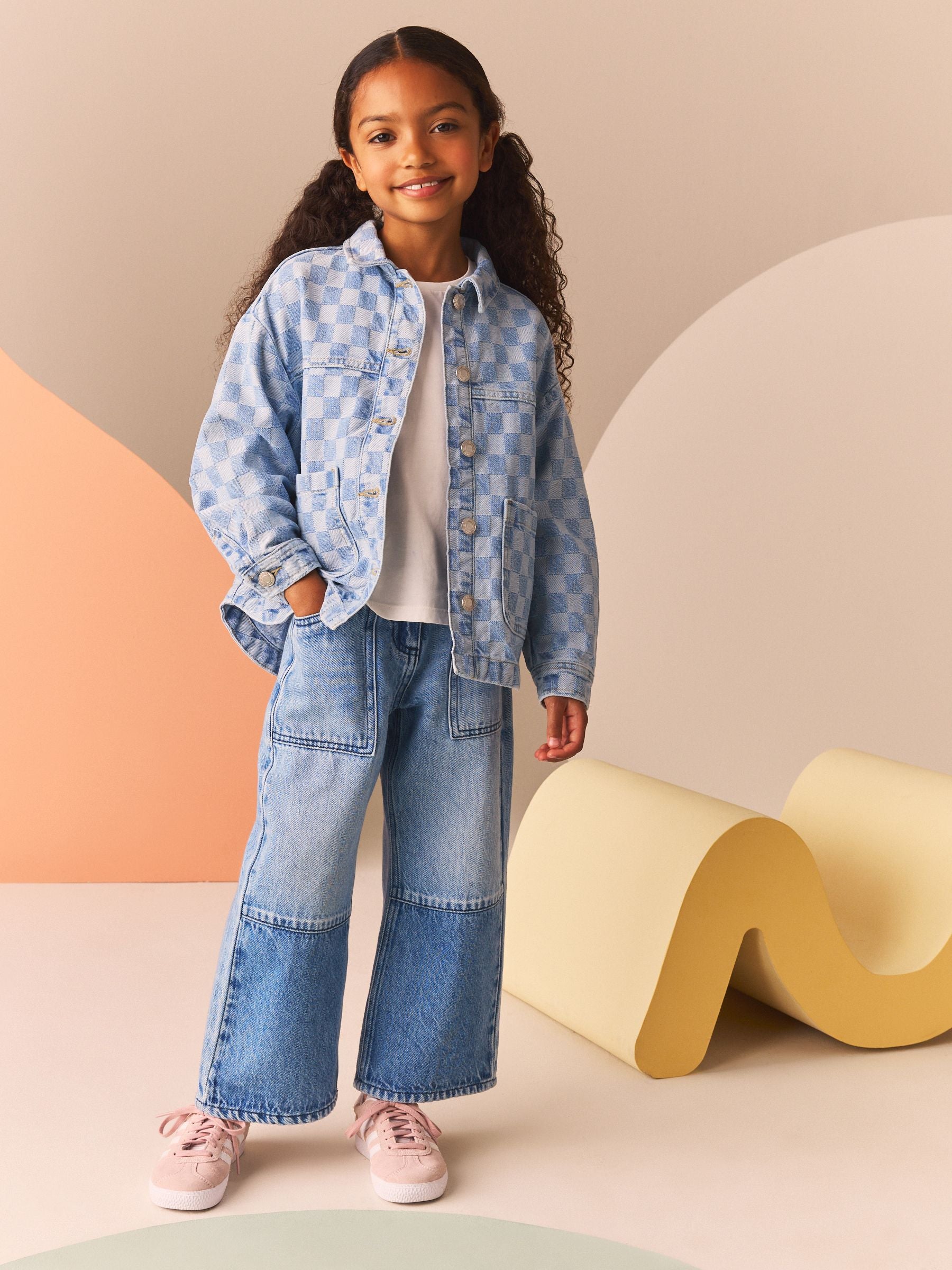 Check Denim Shacket (3-16yrs)