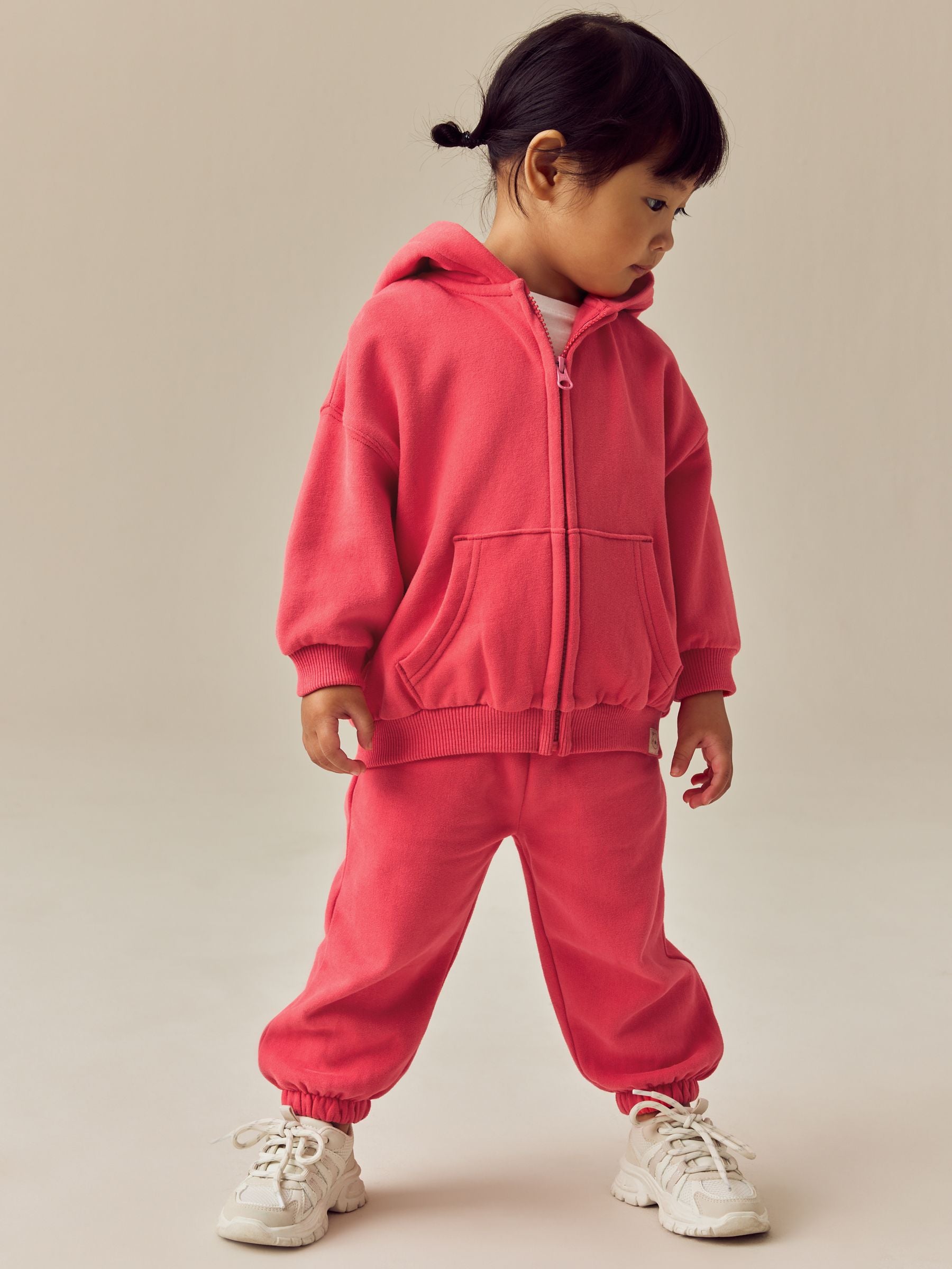 Coral Pink Zip Through Hoodie (3mths-7yrs)