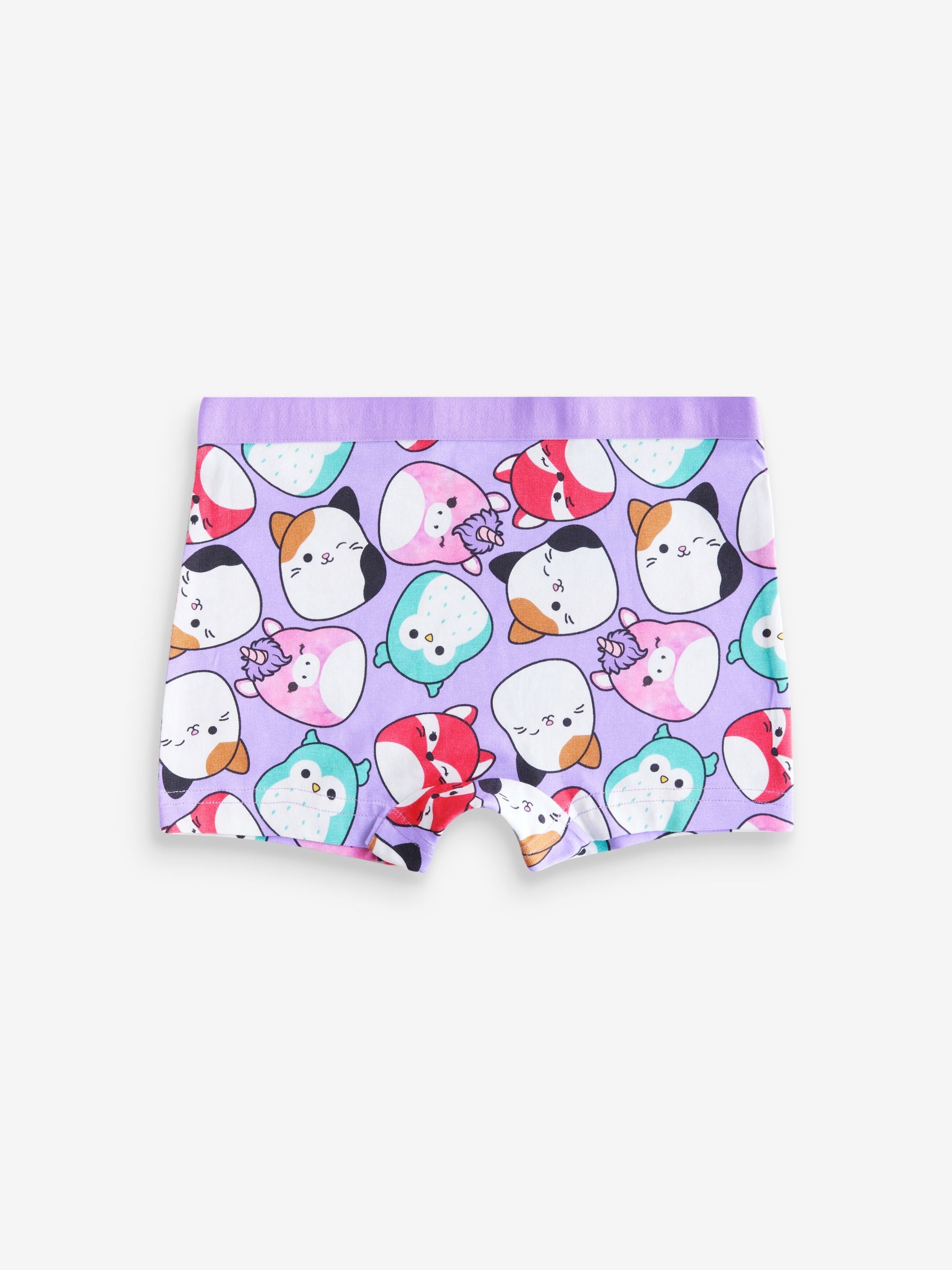 Purple/Green Squishmallow Short Briefs 5 Pack (5-14yrs)