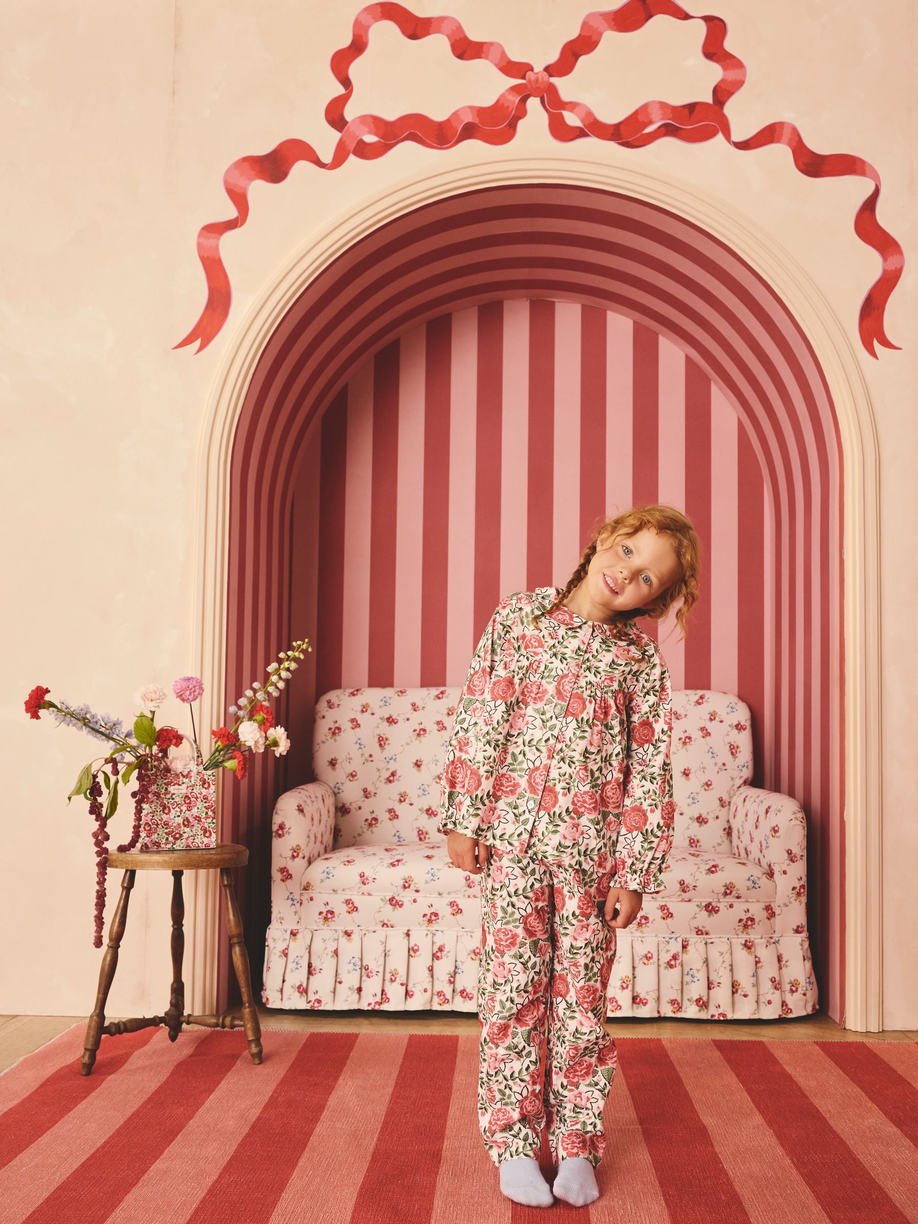 Ecru White Cath Kidston Woven Button Through Floral Pyjamas 1 Pack