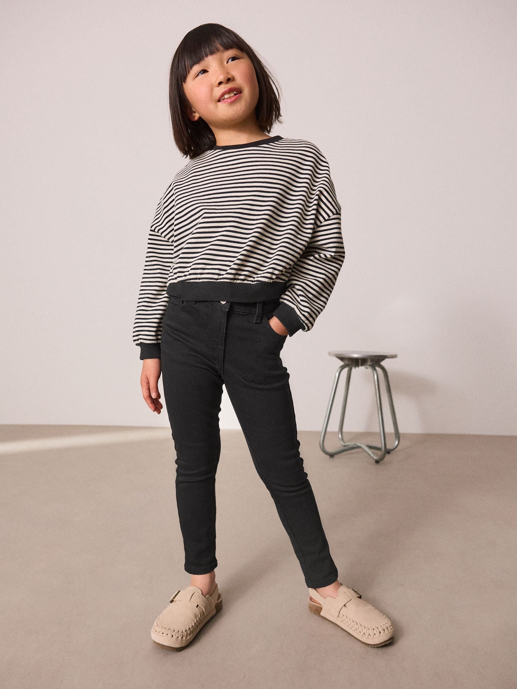 Black Regular Fit Skinny Jeans (3-16yrs)