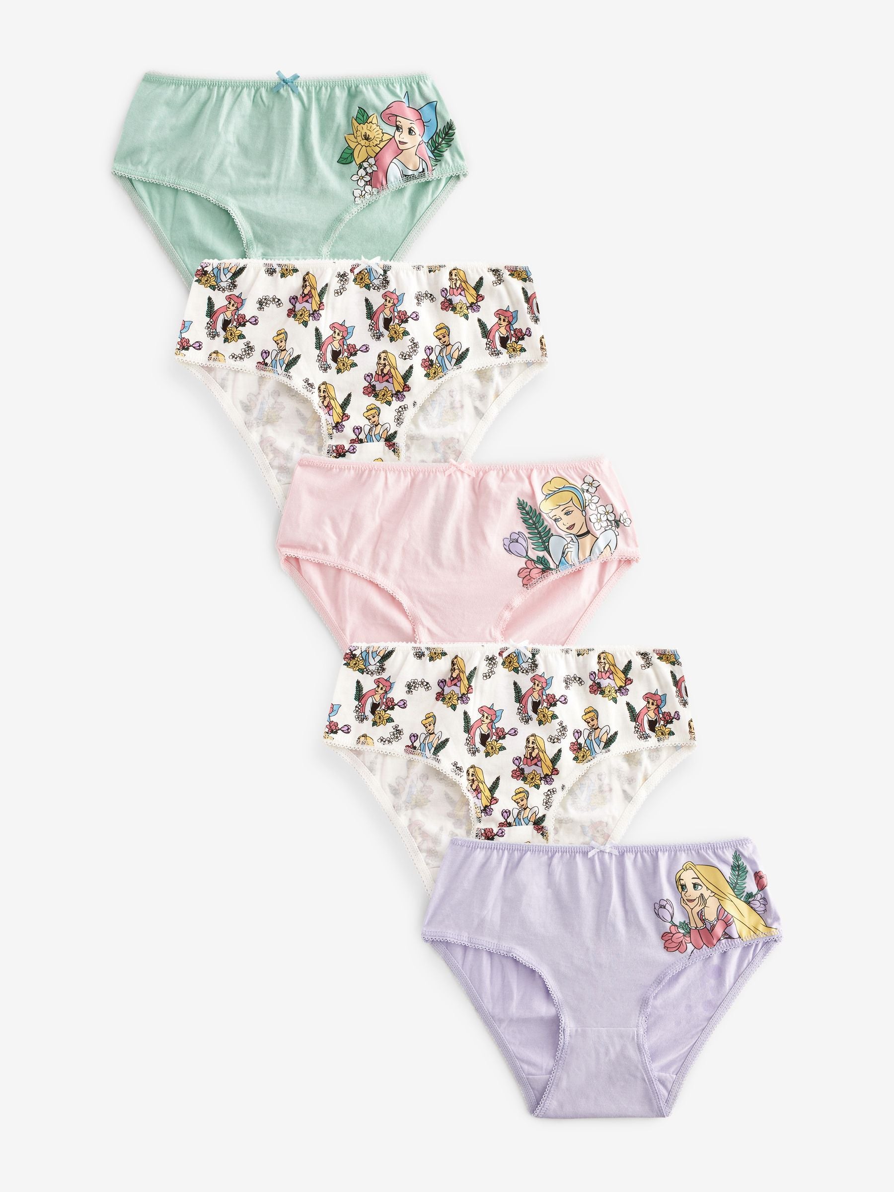 Multi Disney Princesses 100% Cotton Briefs 5 Pack (1.5-10yrs)