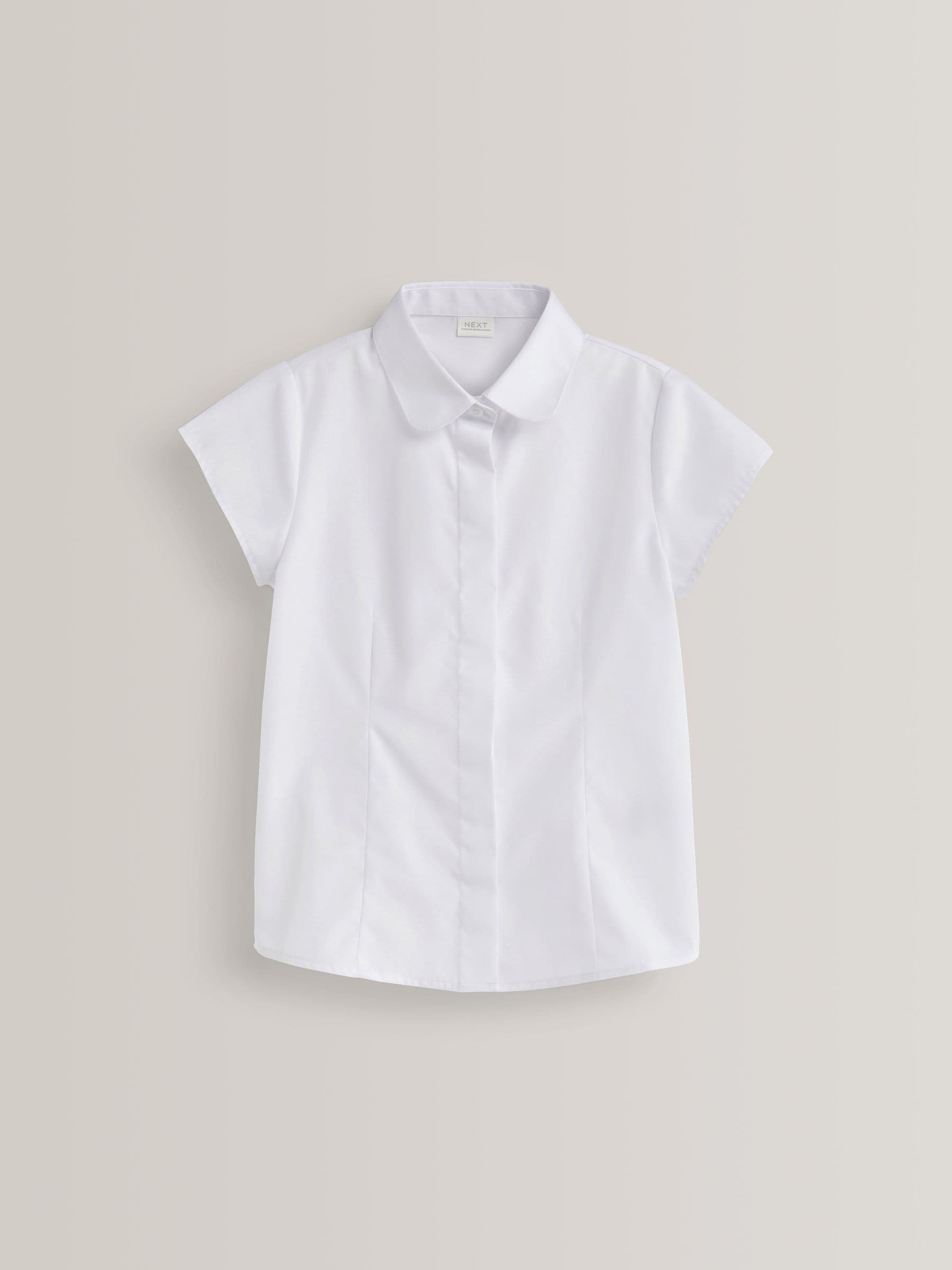 White 5 Pack Short Sleeve Fitted School Shirts (3-17yrs)