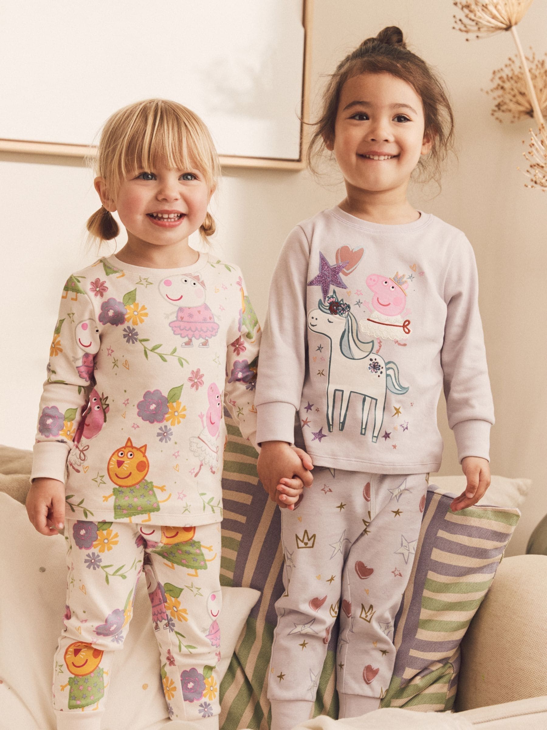 Peppa Pig Lilac Purple/White 2 Pack License Snuggle Pyjamas (9mths-8yrs)