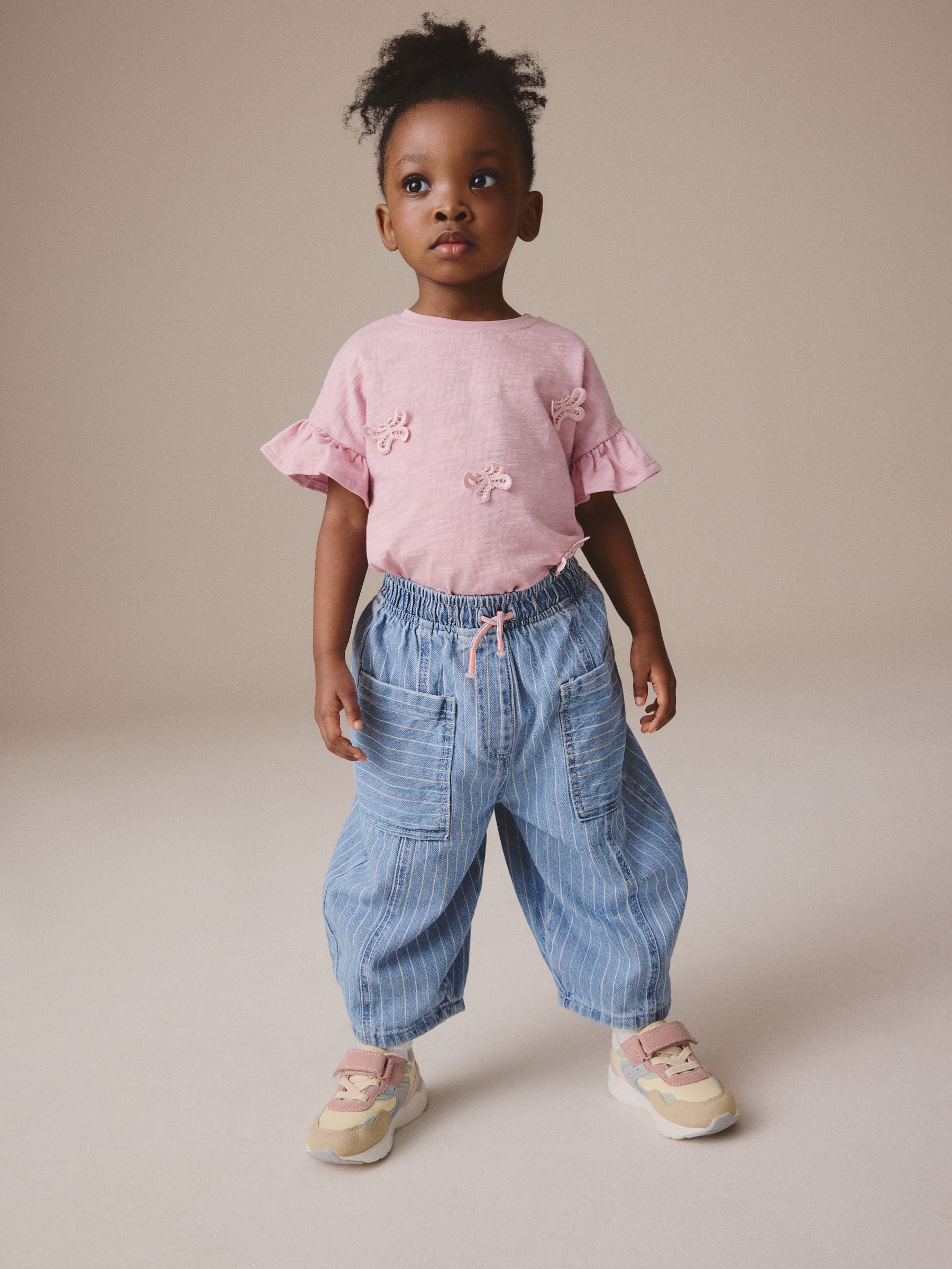 Stripe Barrel 100% Cotton Jeans (3mths-7yrs)