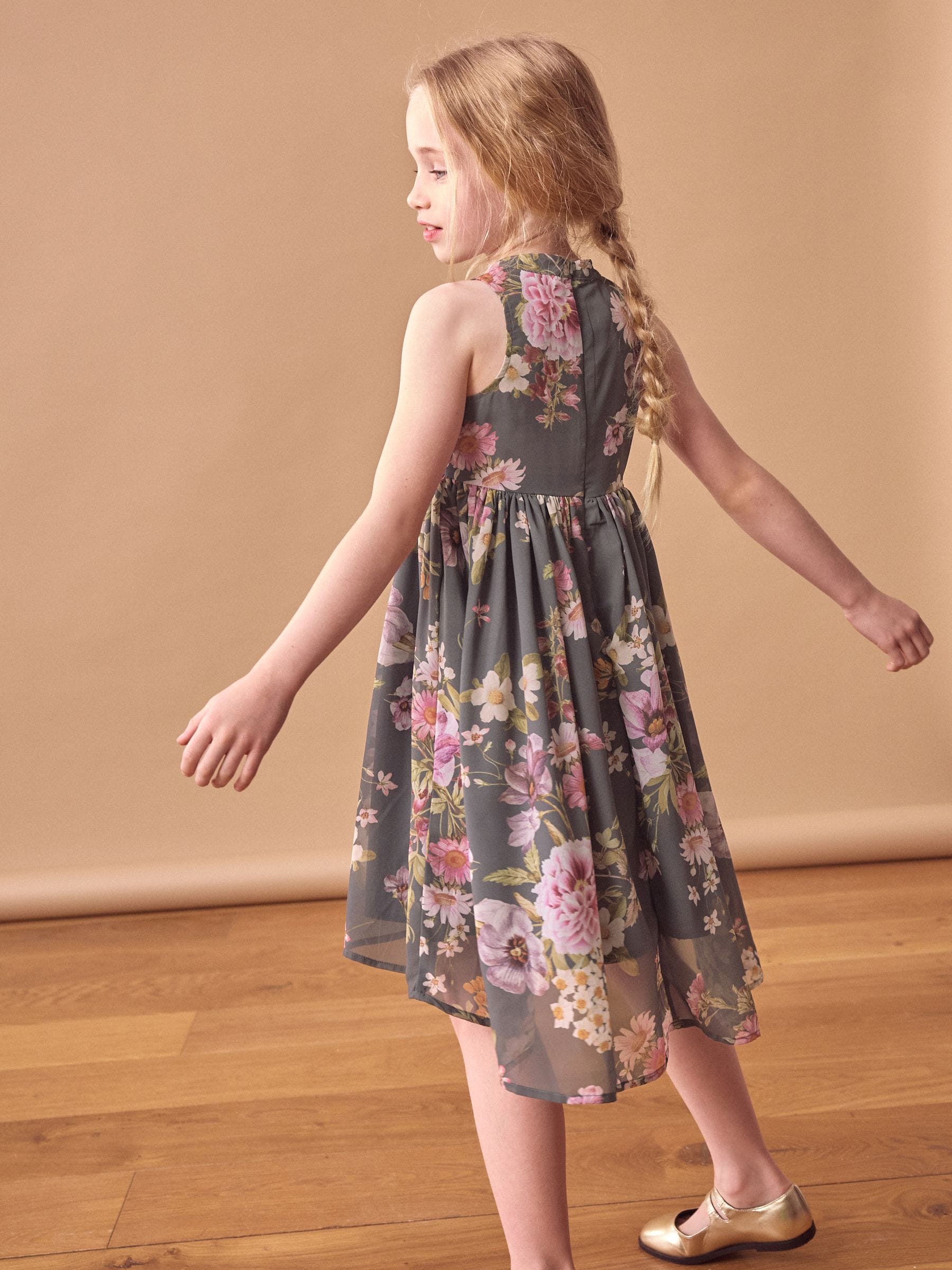 Grey Embellished Occasion Dress (3-16yrs)